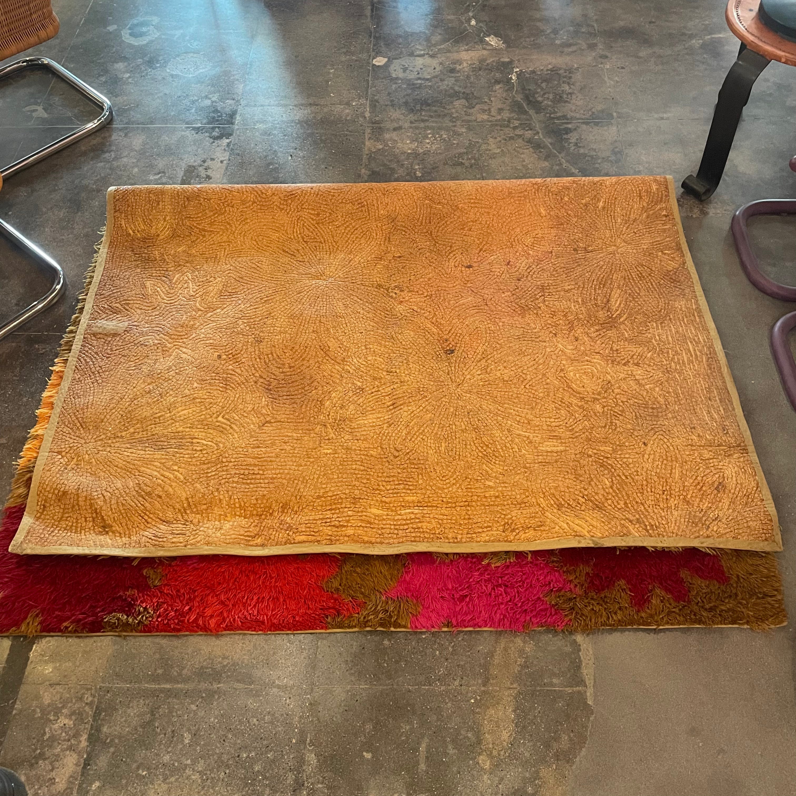 5’6” x 8’7” 1970’s Floral Shag Rug