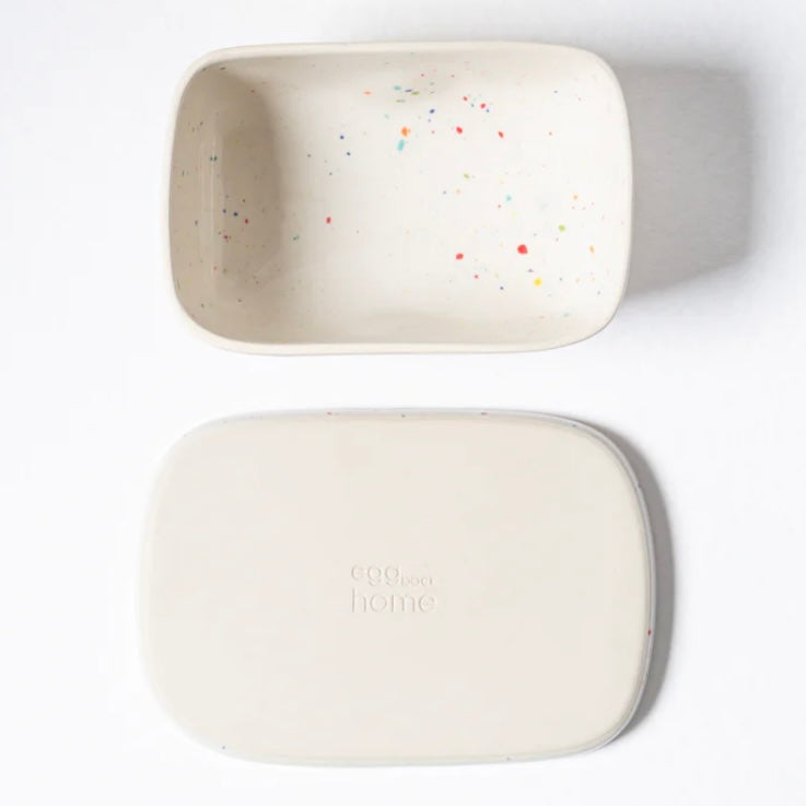 Speckled Ceramic Butter Dish by Egg Back Home