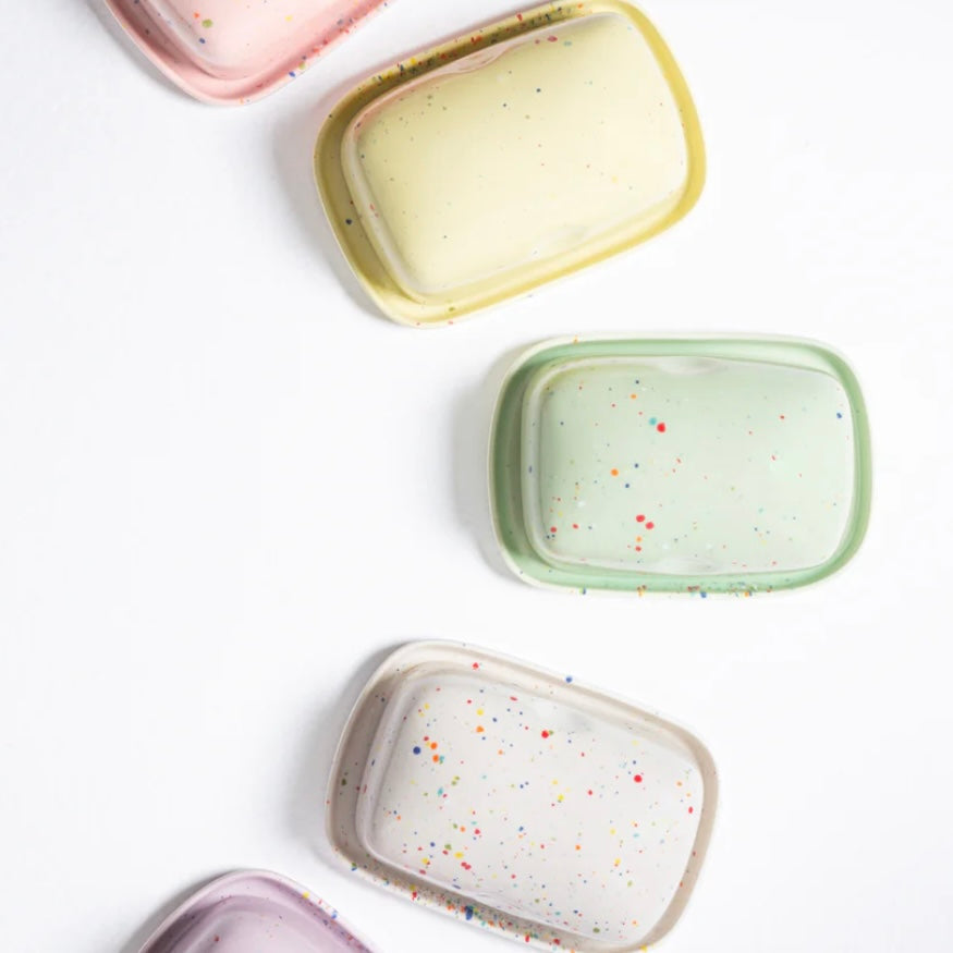 Speckled Ceramic Butter Dish by Egg Back Home