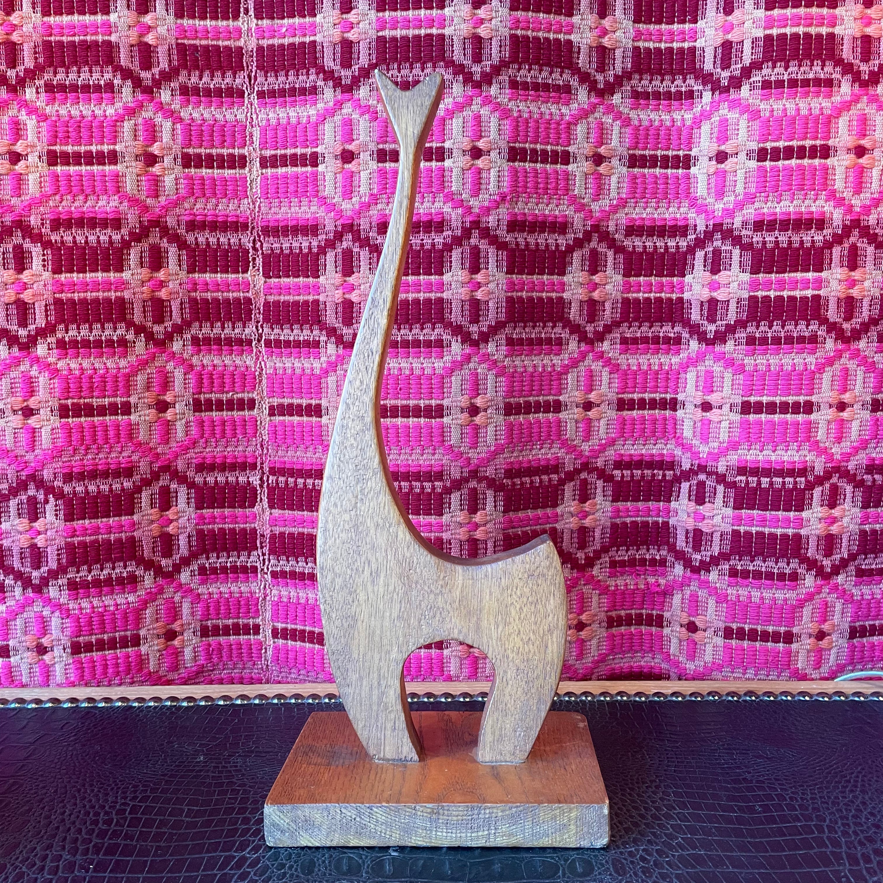 1970's Wooden Giraffe Sculpture