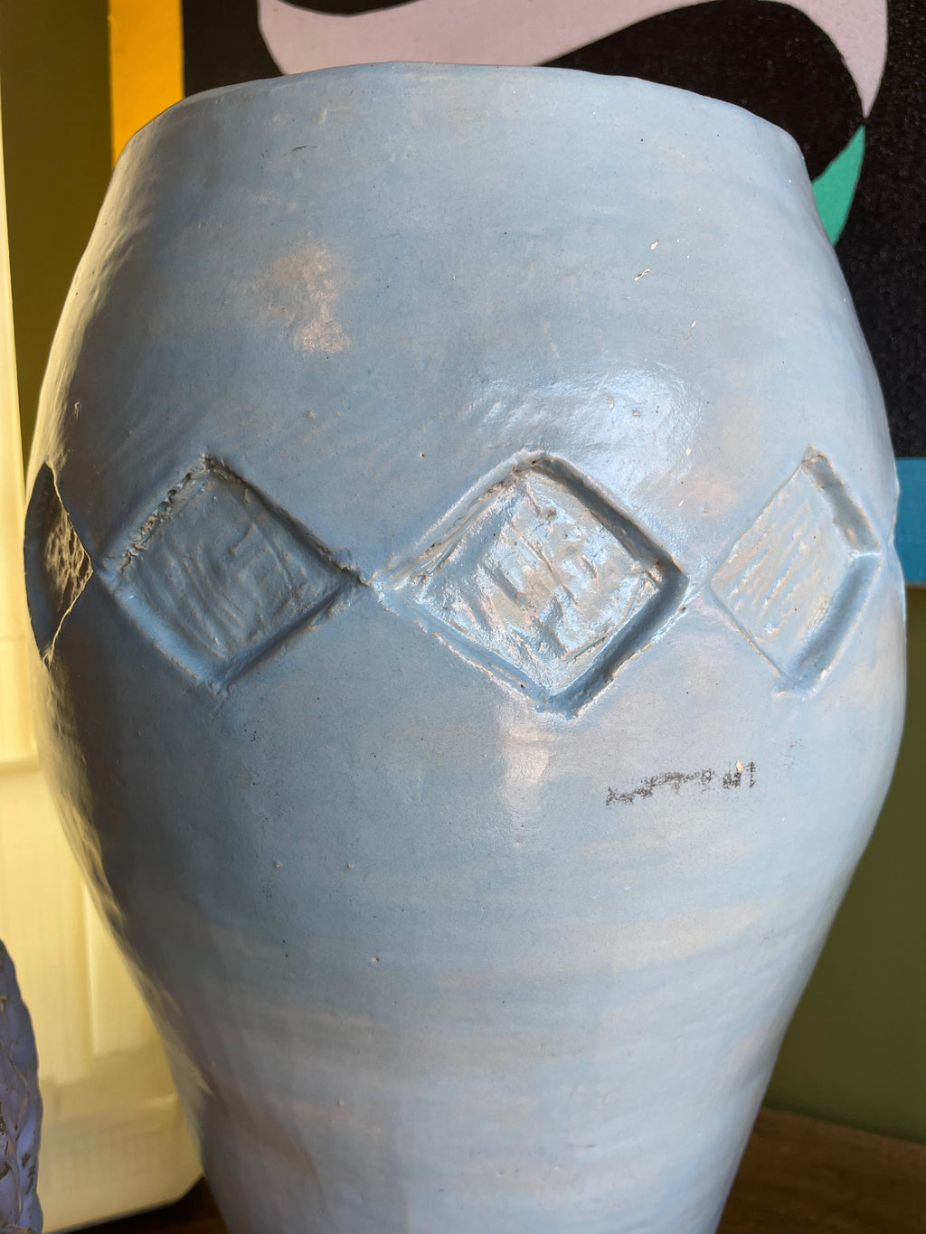 1970’s Studio Pottery Diamond Vase