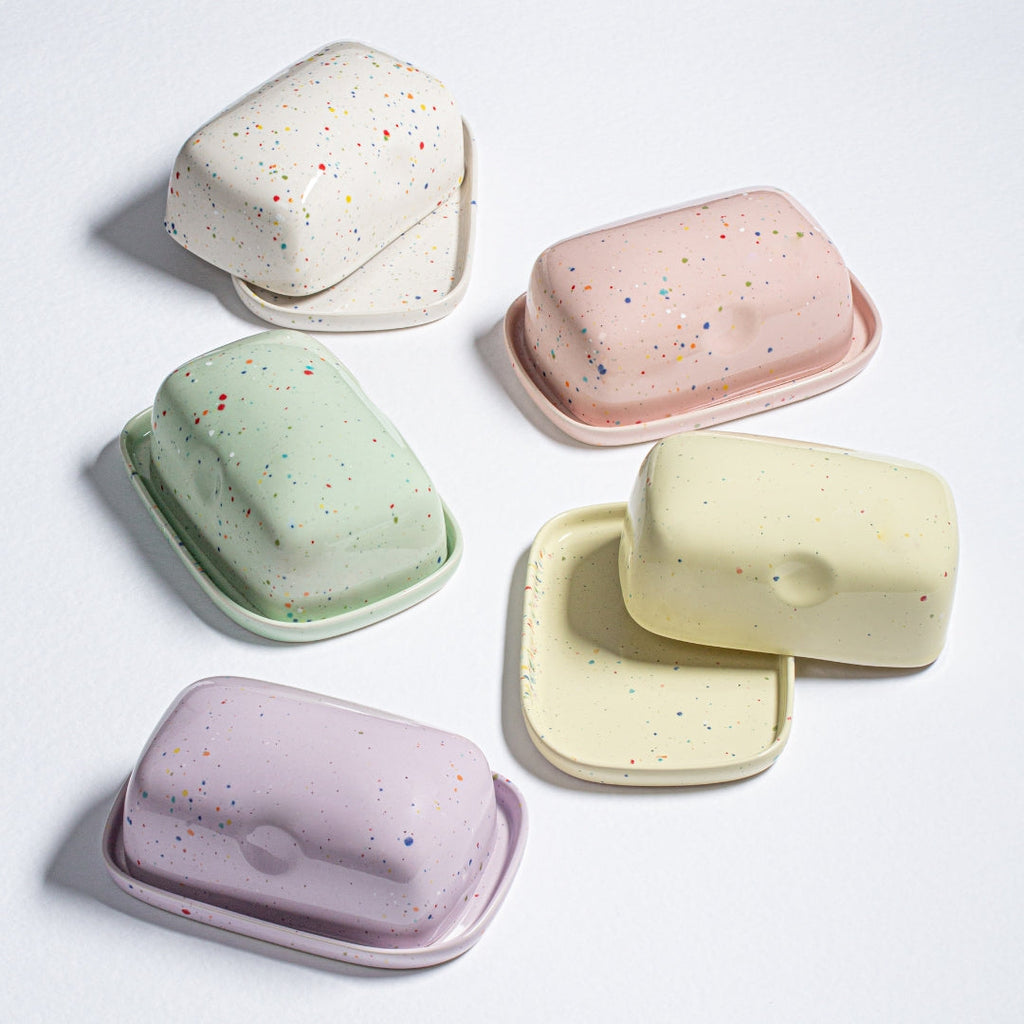 Speckled Ceramic Butter Dish by Egg Back Home