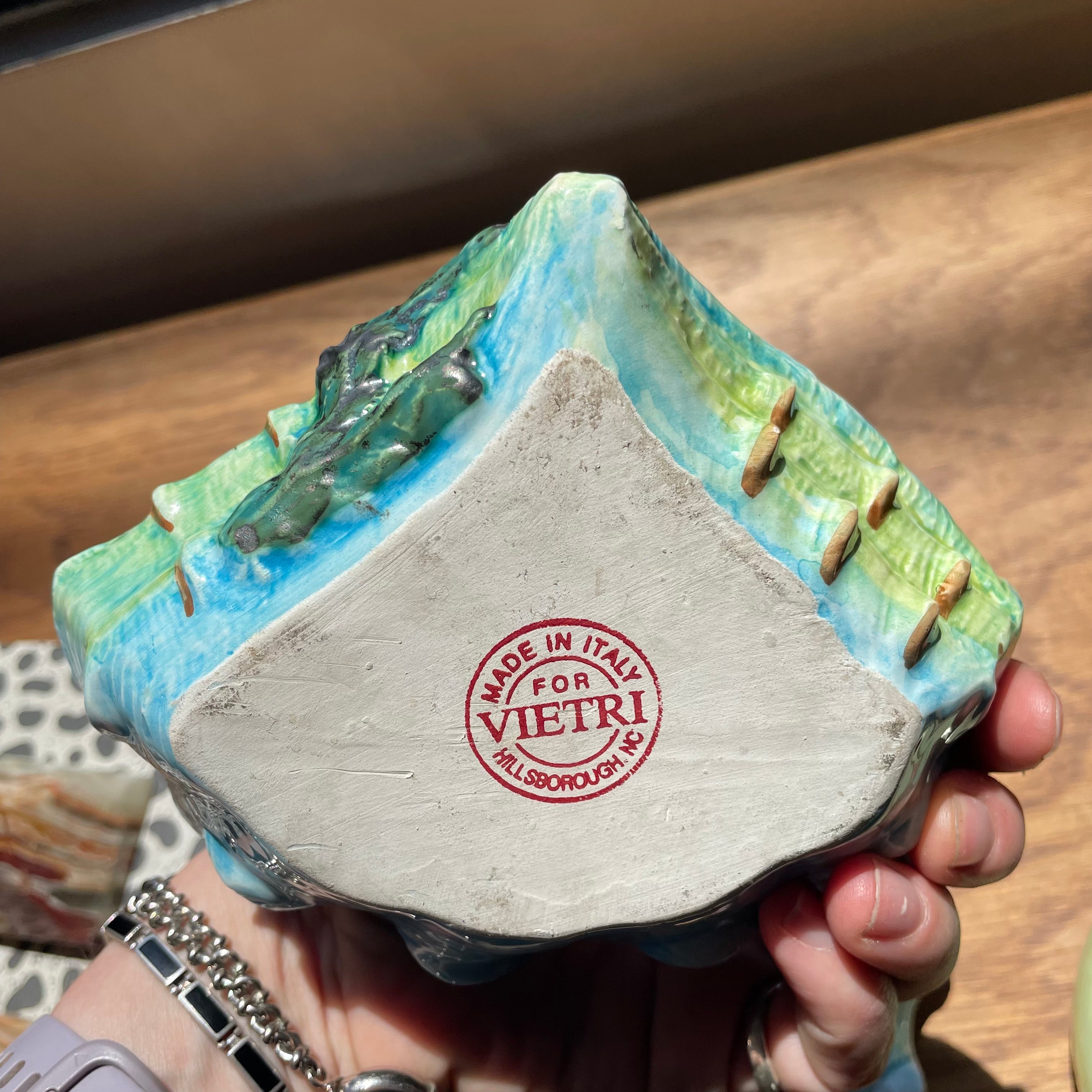 Vintage Italian Ceramic Clam Jewelry Box by Vietri