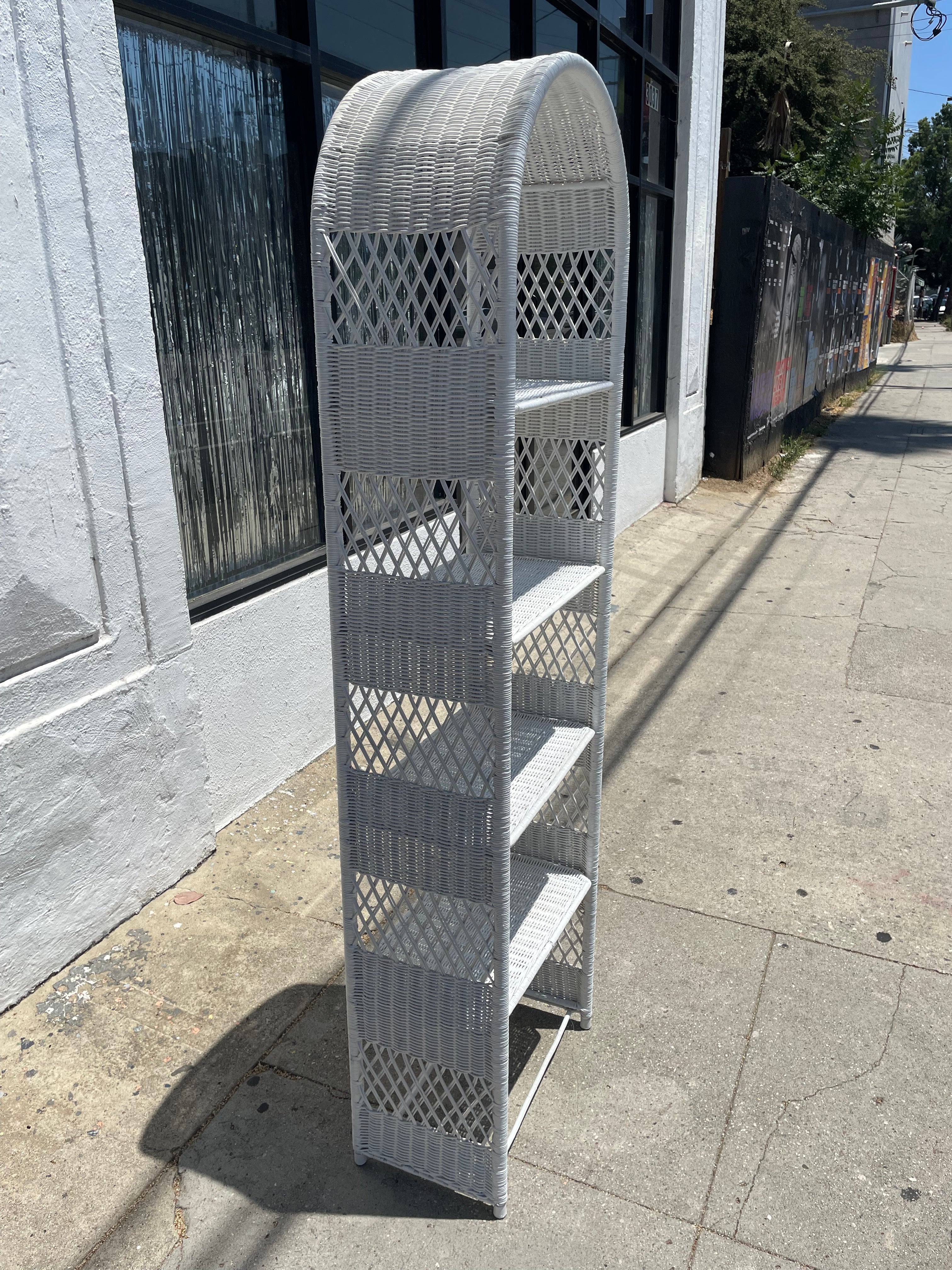 1970's Wicker Shelving Unit - 73" Tall