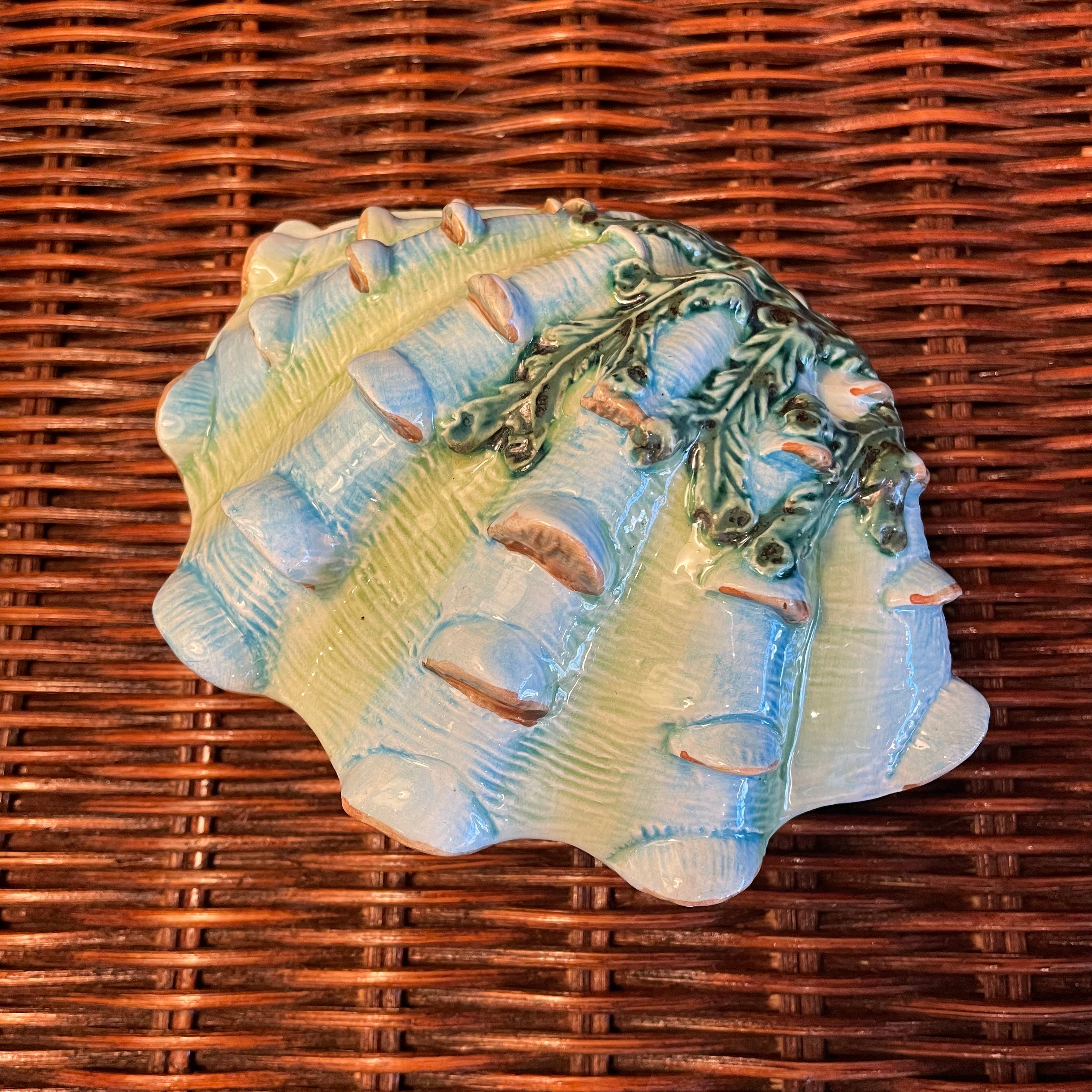 Vintage Italian Ceramic Clam Jewelry Box by Vietri