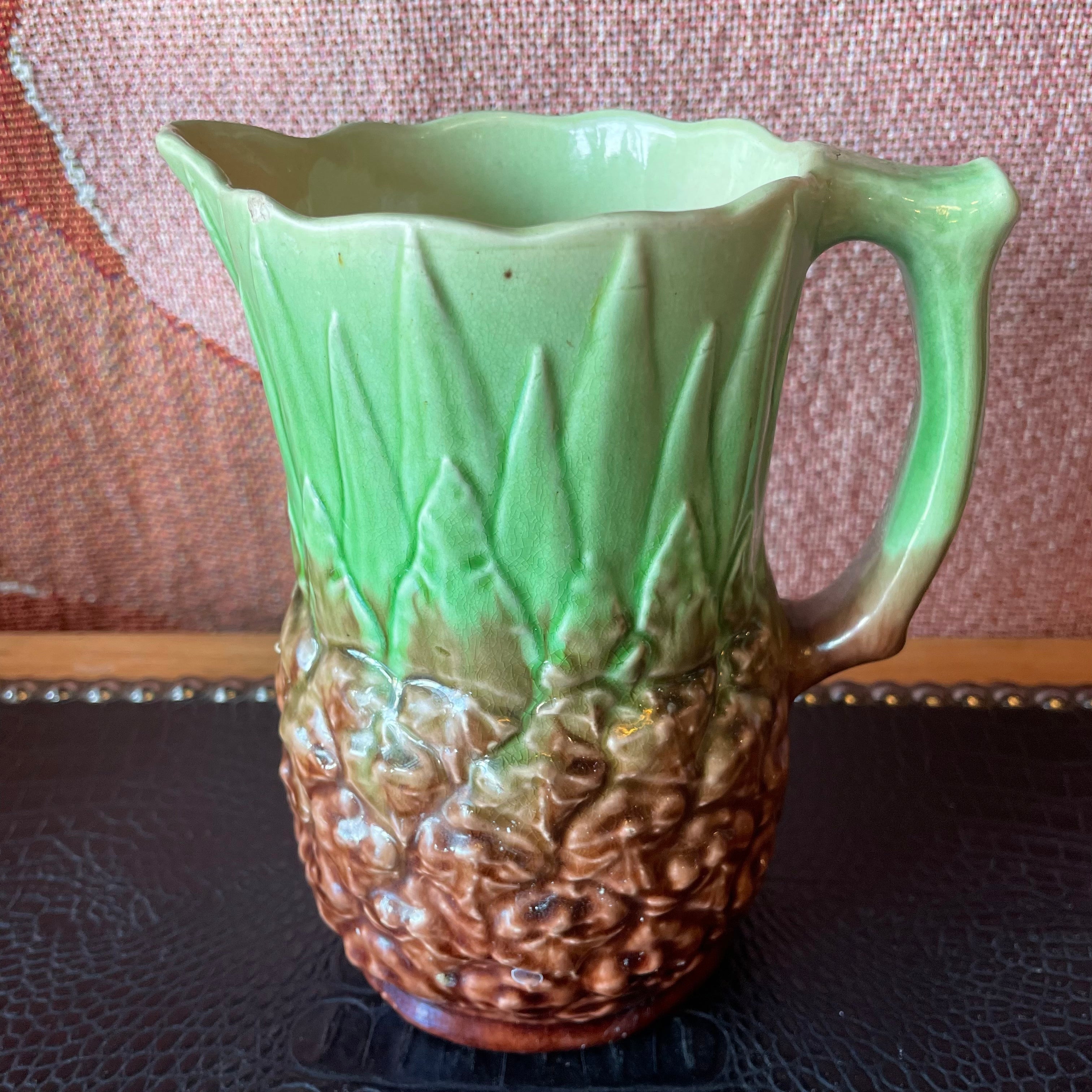 Vintage Italian Majolica Pineapple Pitcher