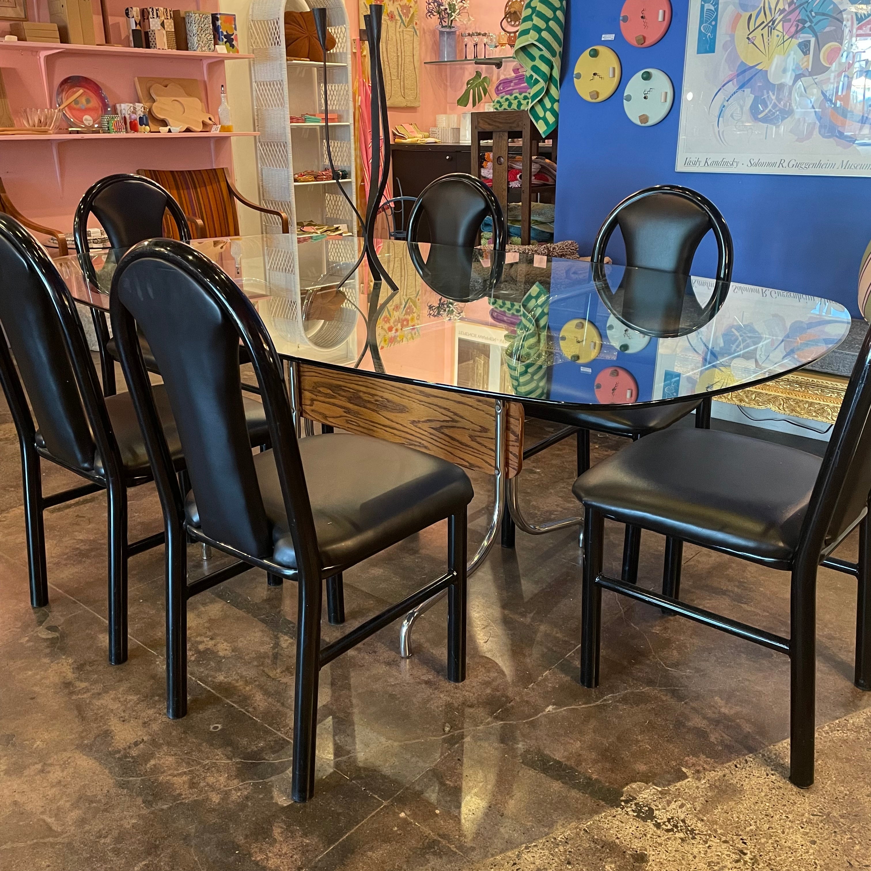 1970's Chrome + Glass Dining Table