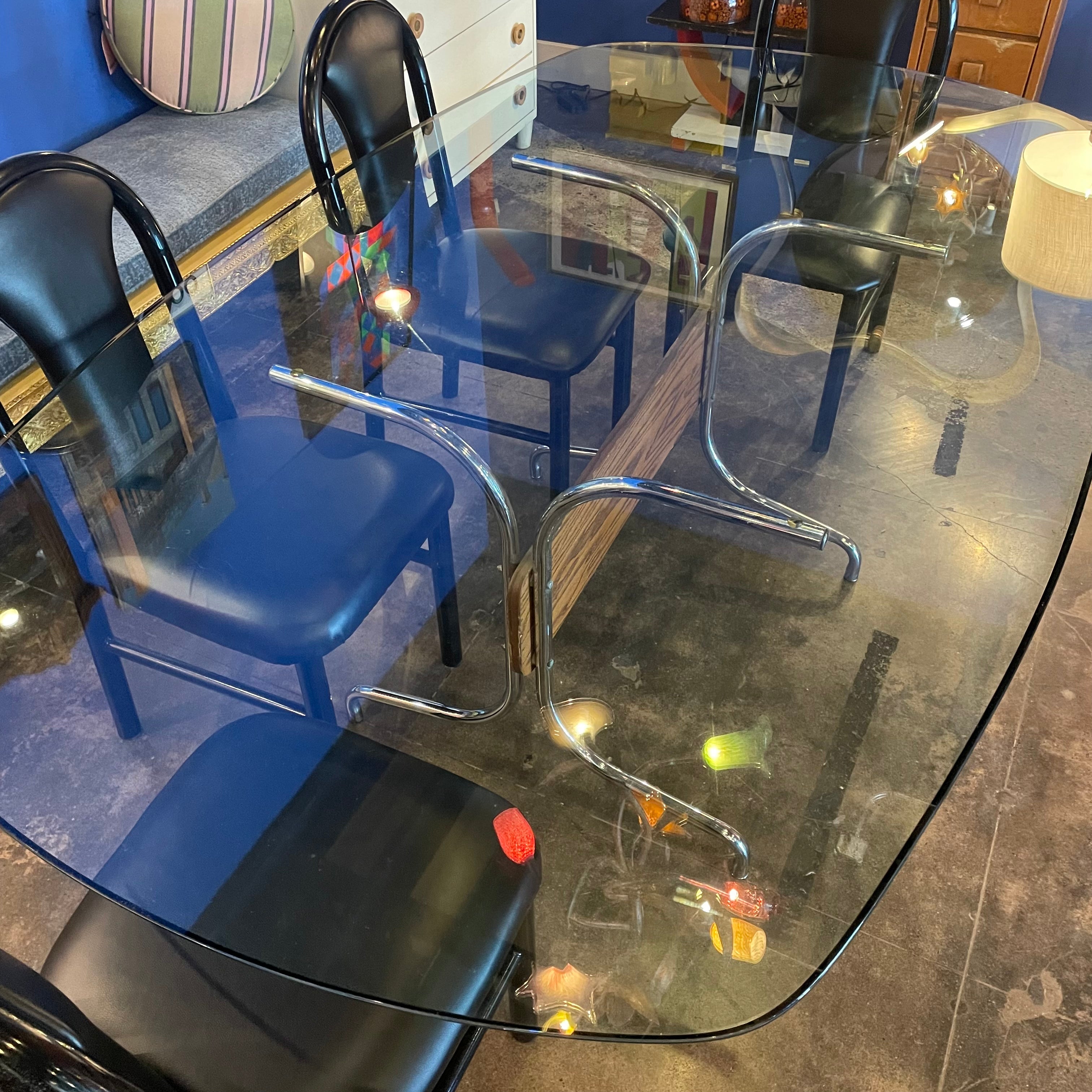 1970's Chrome + Glass Dining Table