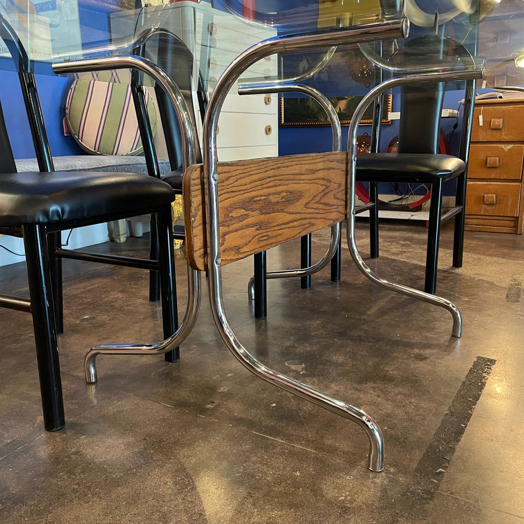 1970's Chrome + Glass Dining Table