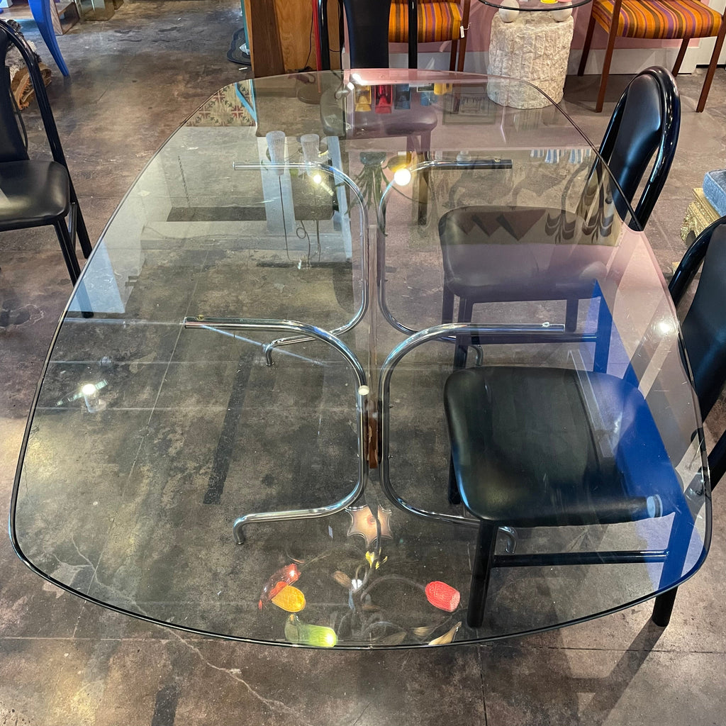 1970's Chrome + Glass Dining Table