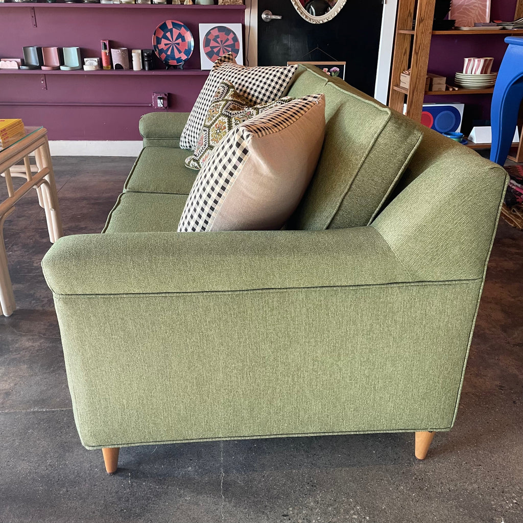 Mid-century Green Tweed Loveseat - 56" L
