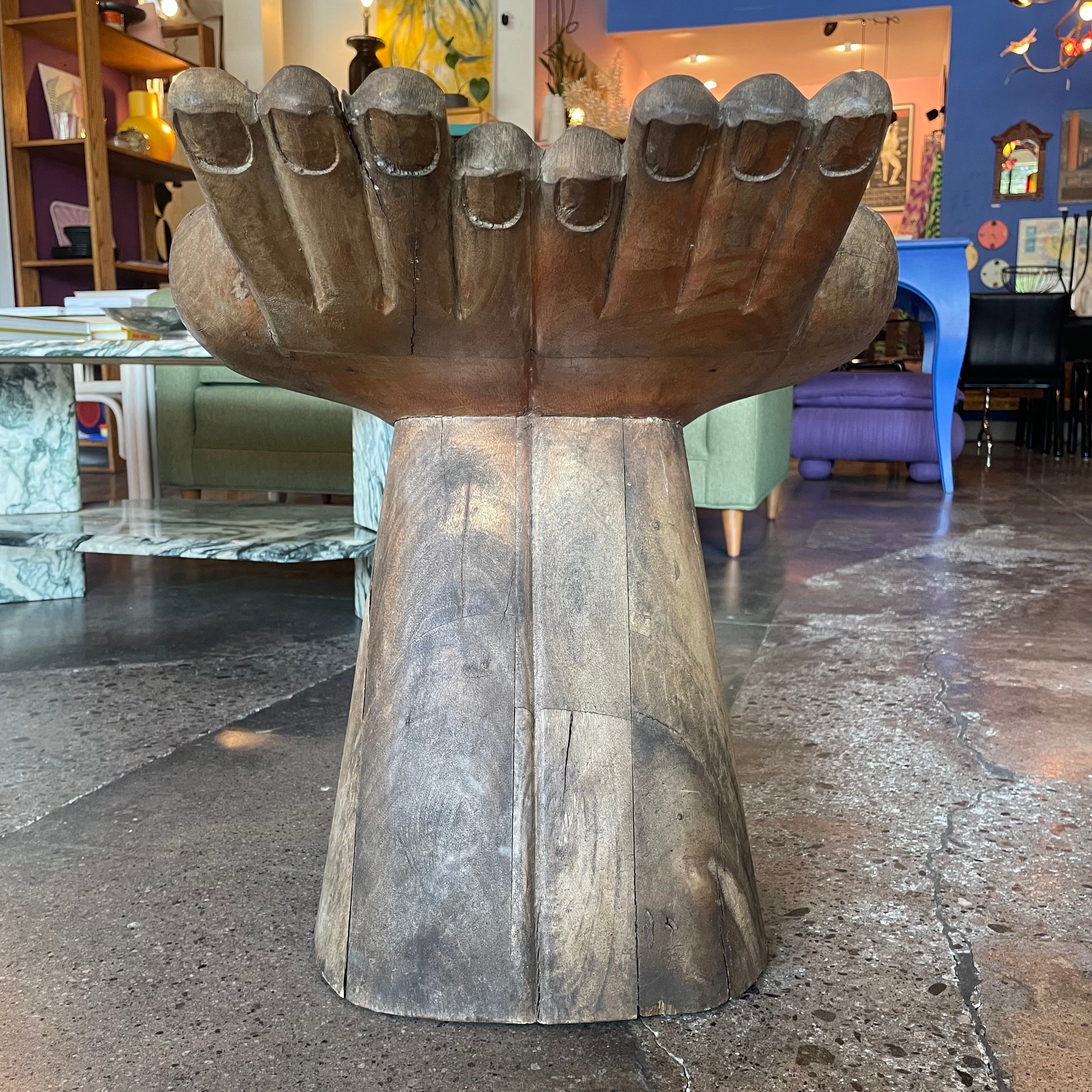 Vintage Carved Wooden Hand Chair