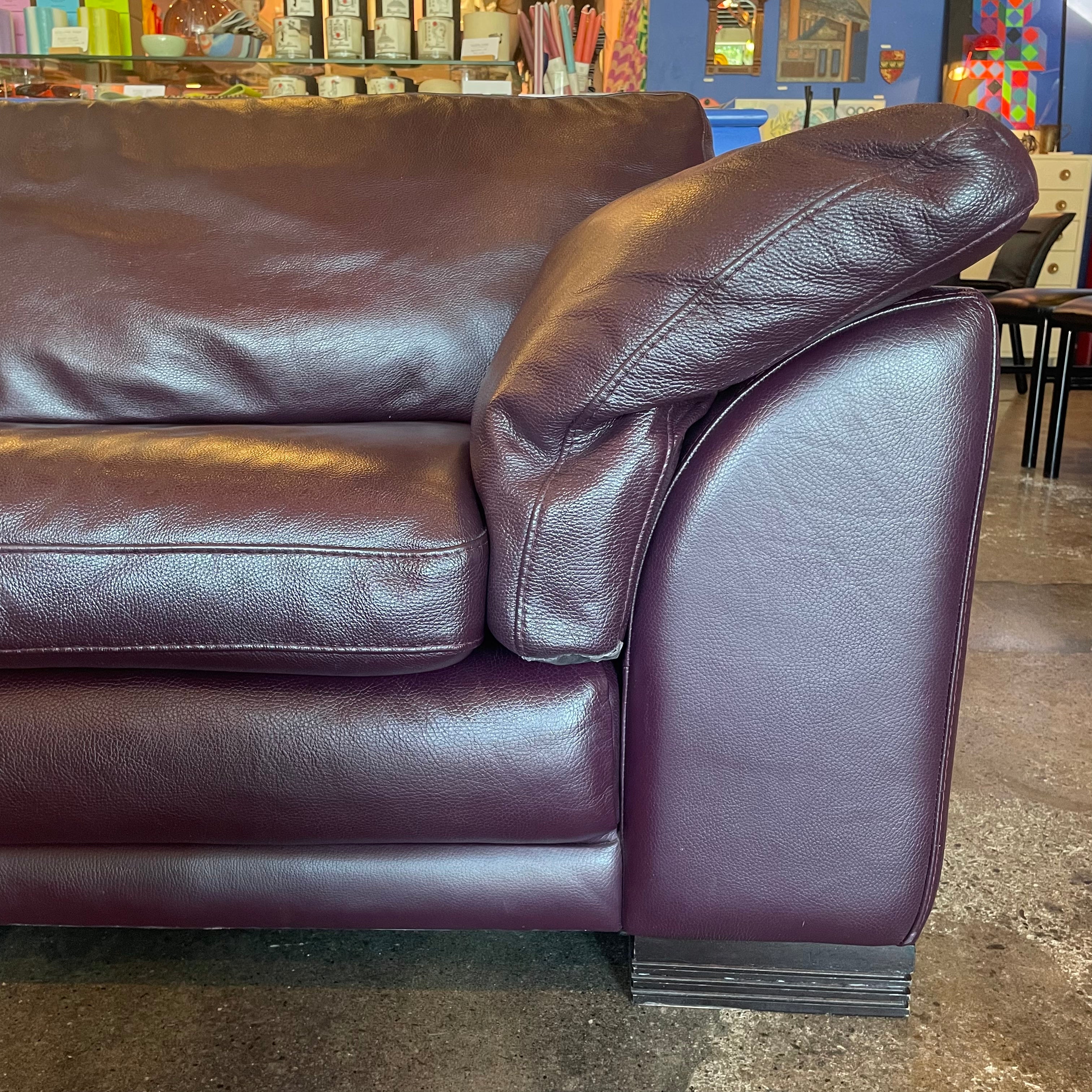 1980's Vintage Italian Leather Sofa by Natuzzi