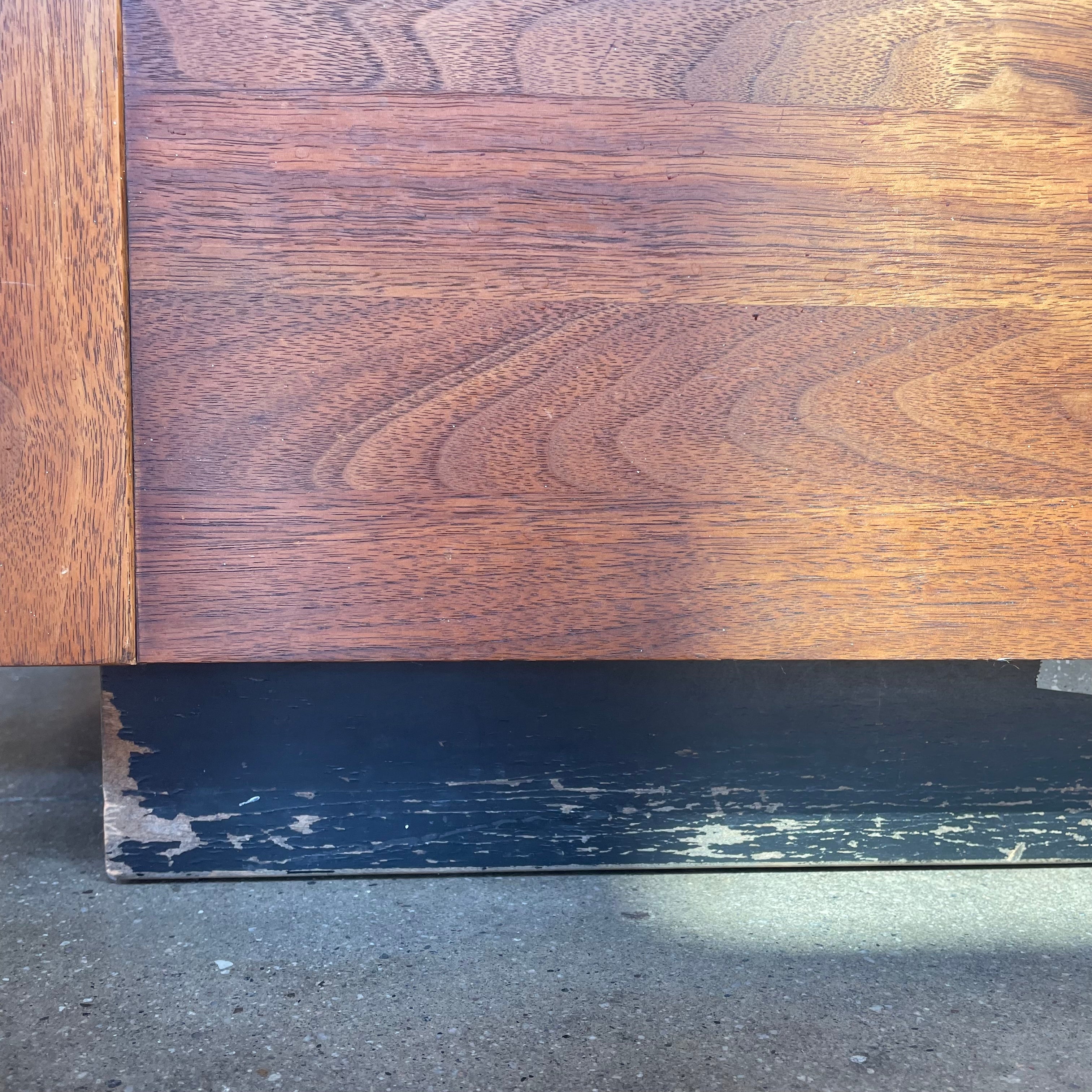 1970's Walnut + Glass Coffee Table by Brown Saltman