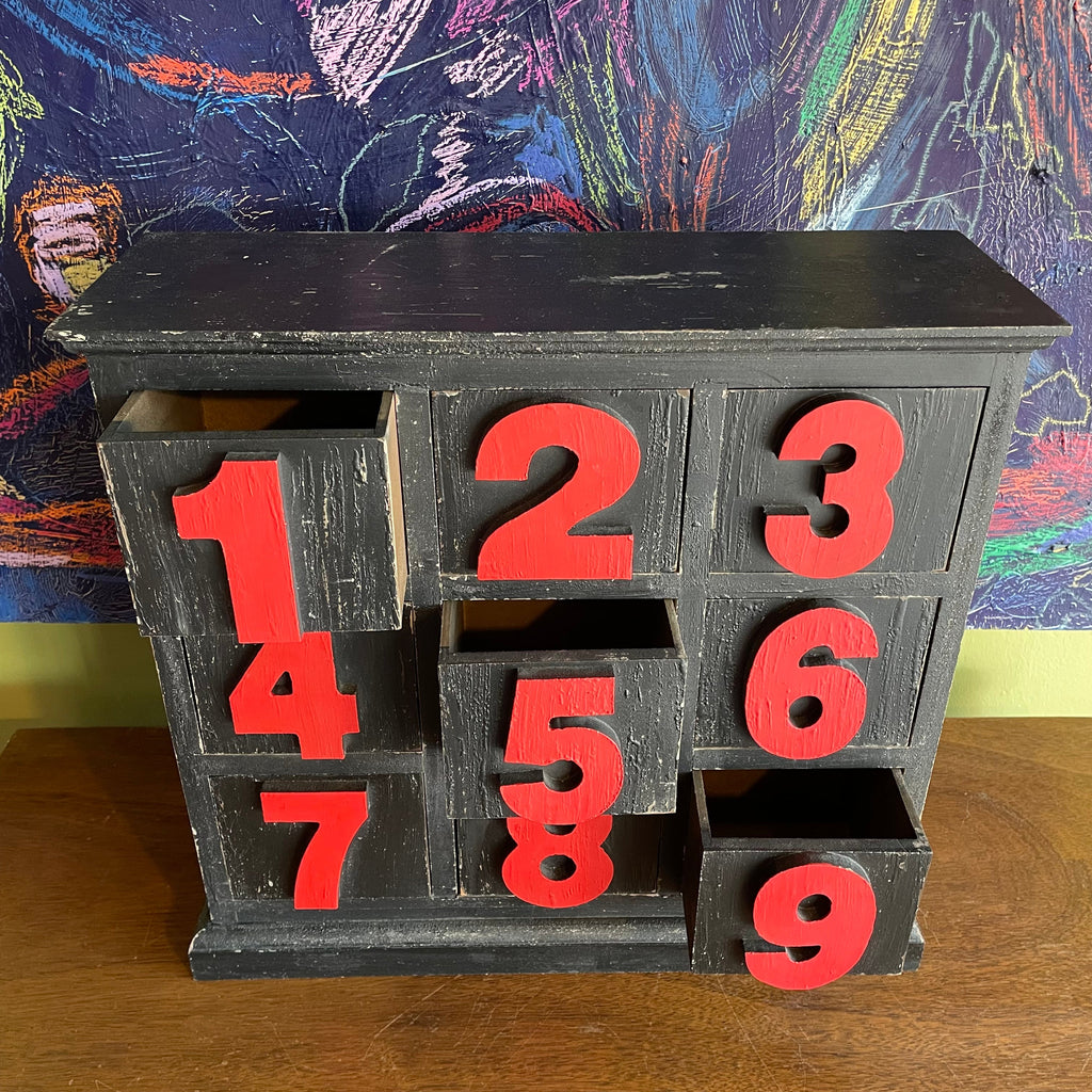 Antique Numbered Wooden Storage Box