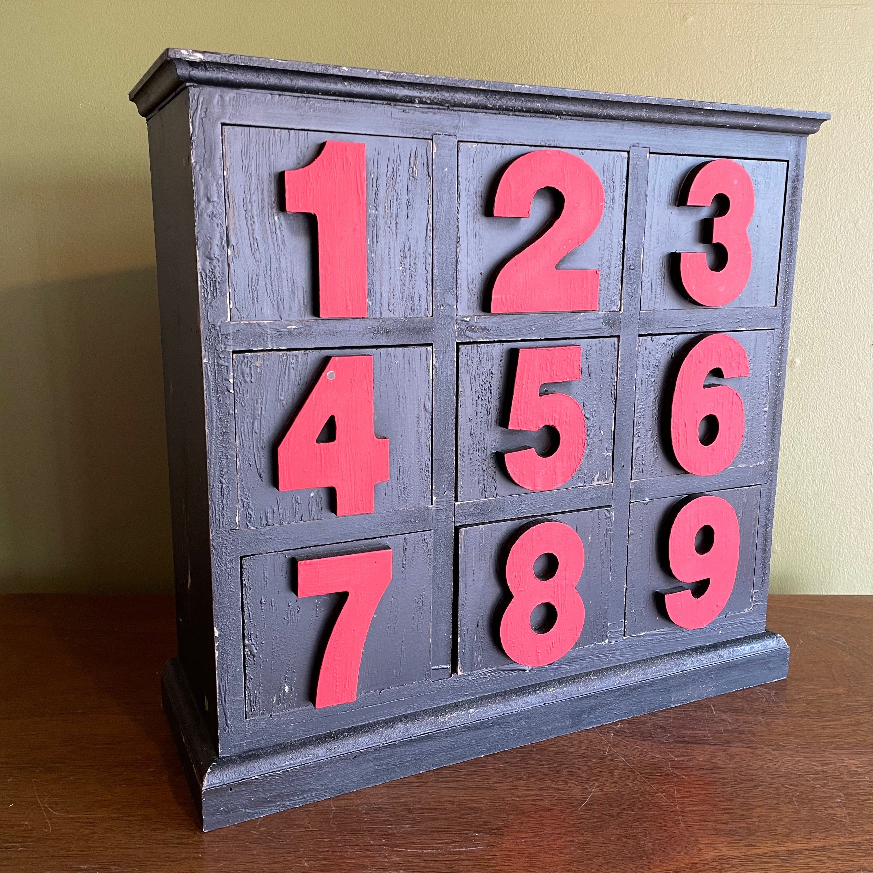 Antique Numbered Wooden Storage Box