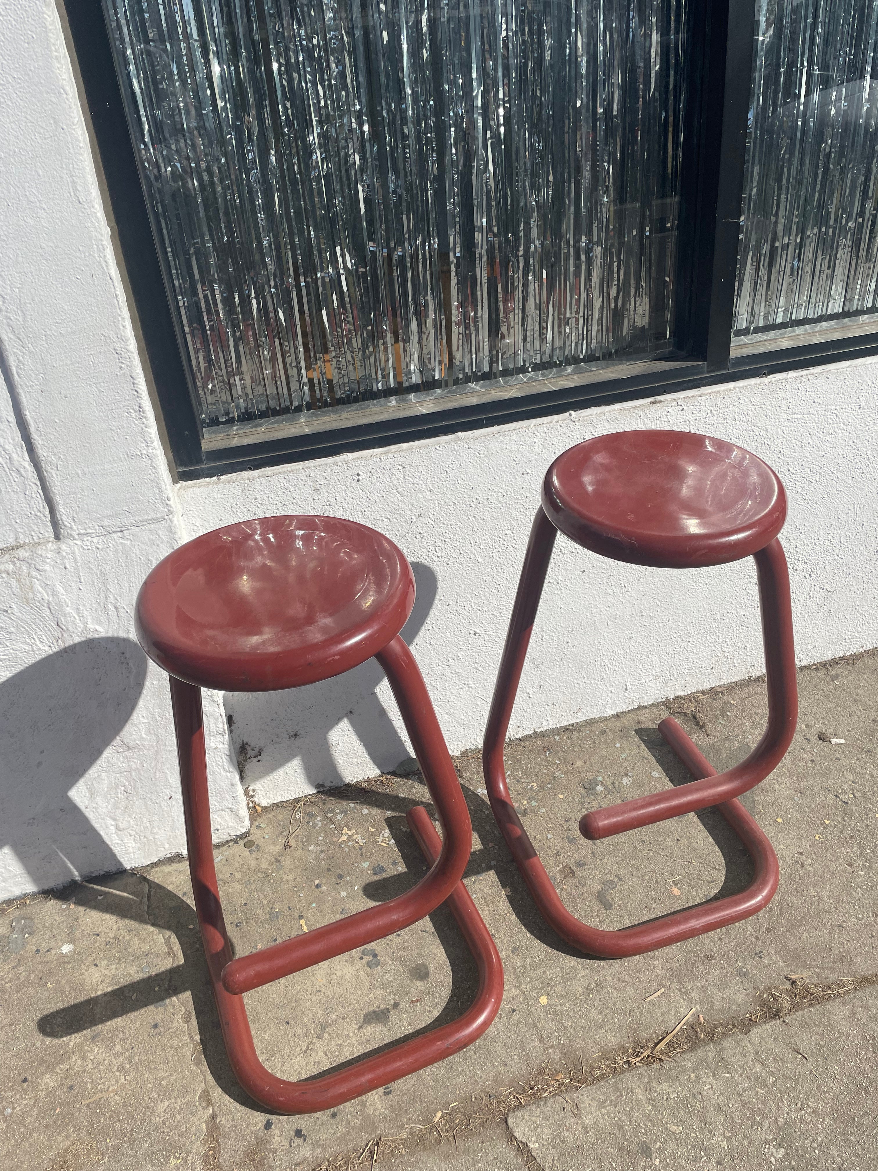 1970's Paper Clip Bar Stools by Kinetics - Set of 2