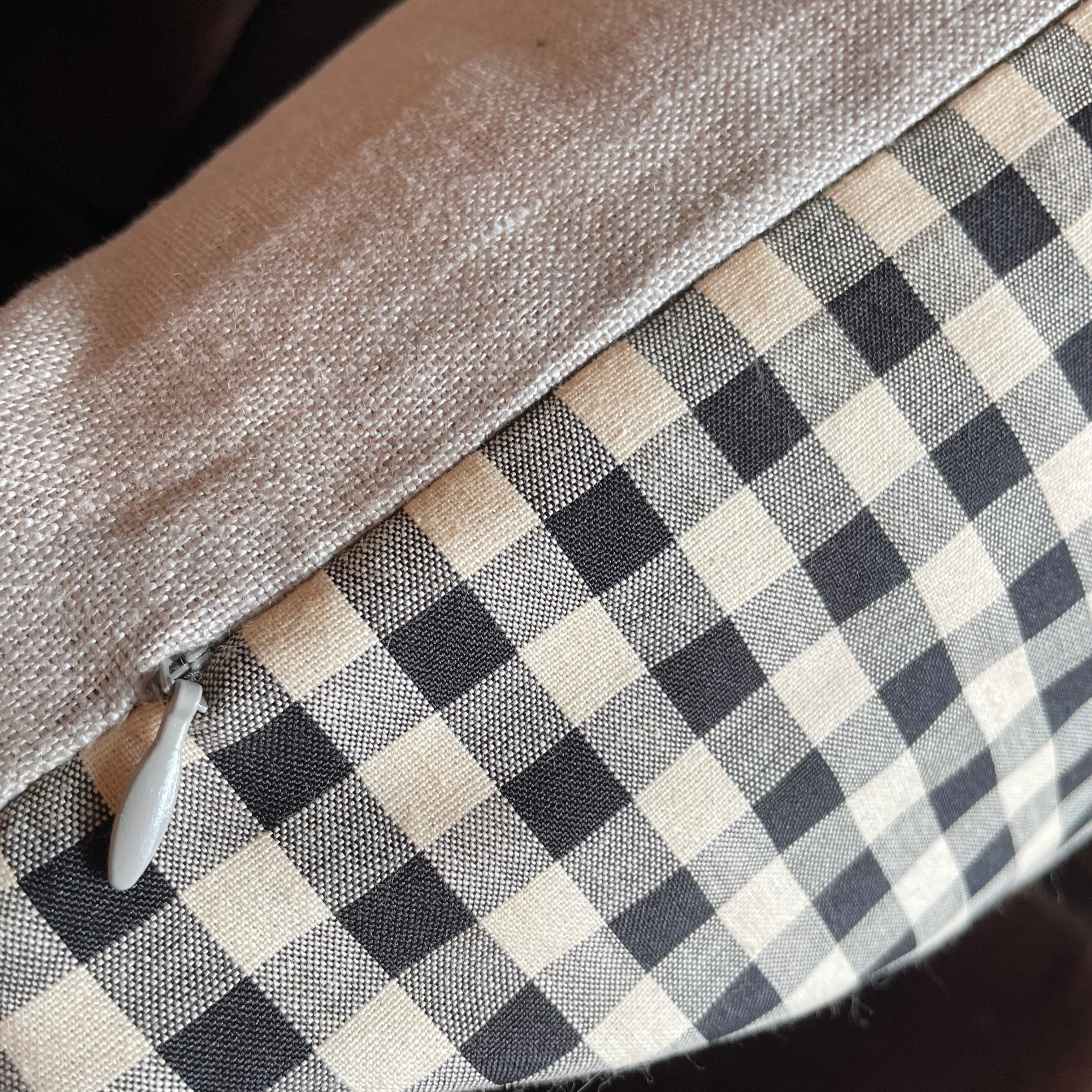 Checkerboard Cotton + Linen Pillows - Price for Each