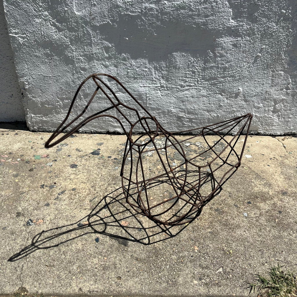 Vintage Wire Frame Duck Planter