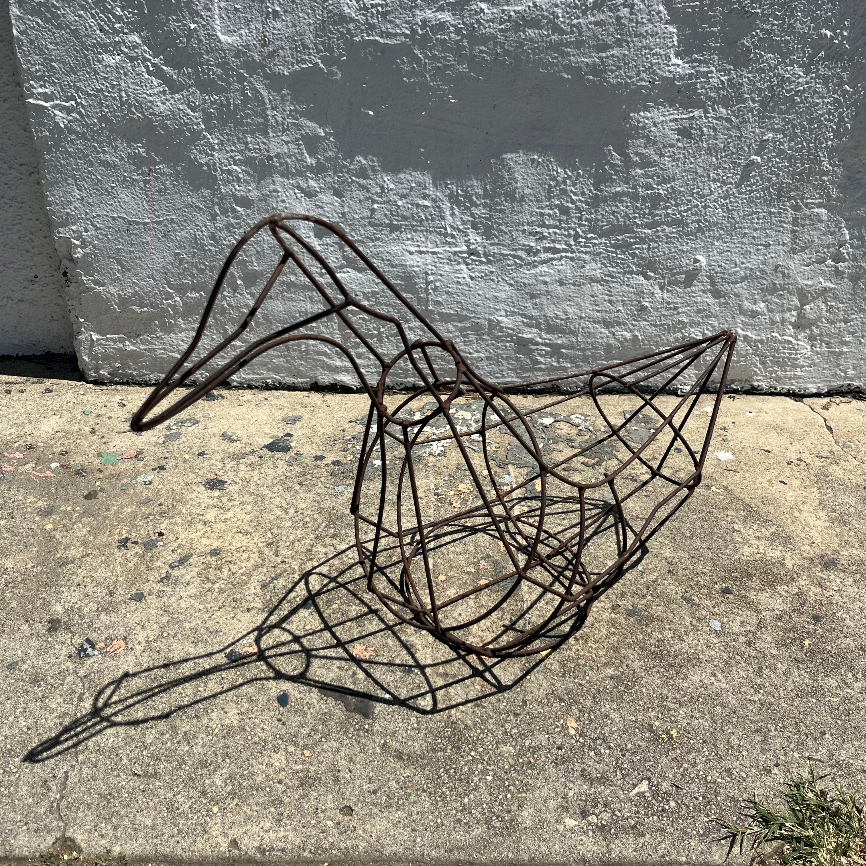 Vintage Wire Frame Duck Planter