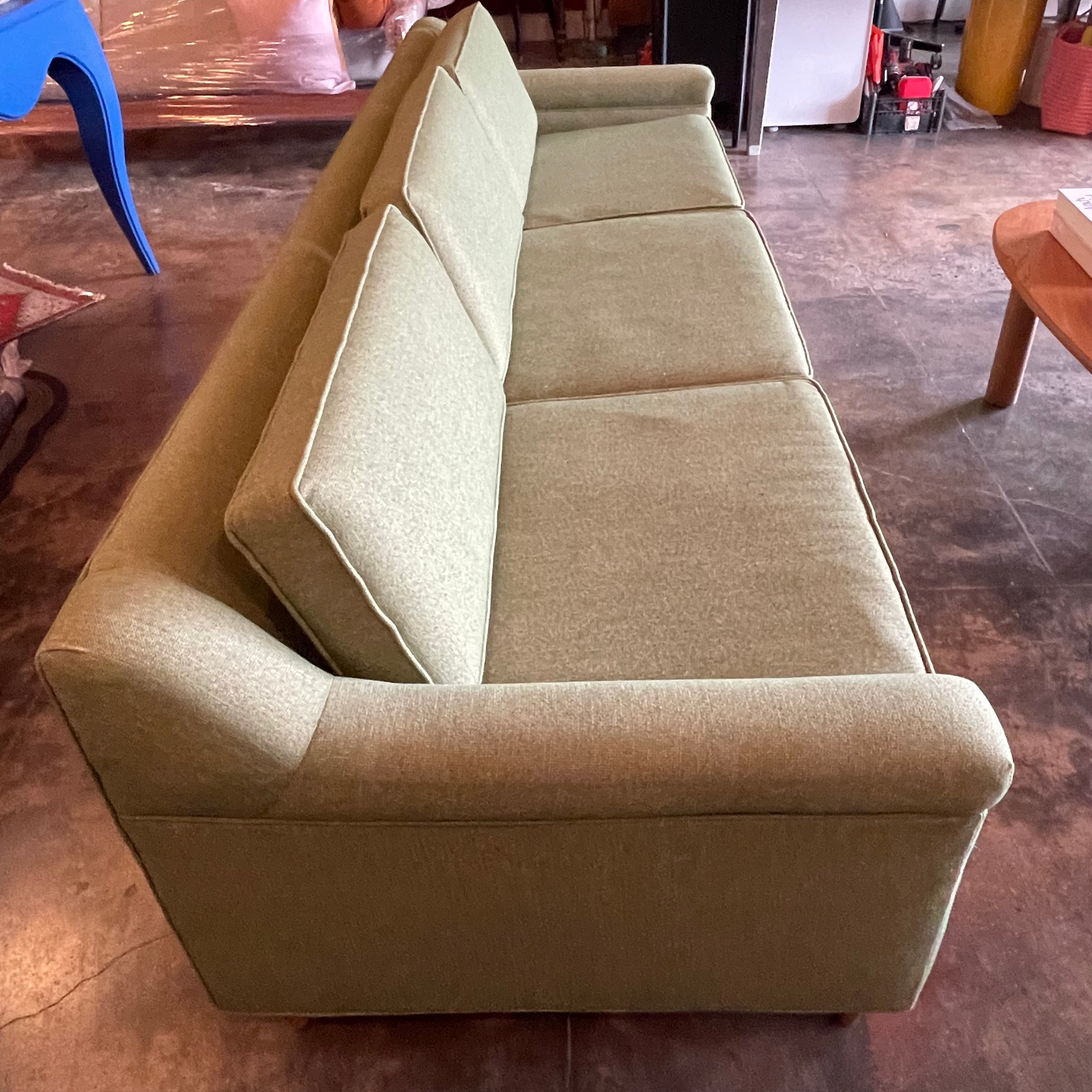 Mid-century Green Tweed Loveseat - 56" L