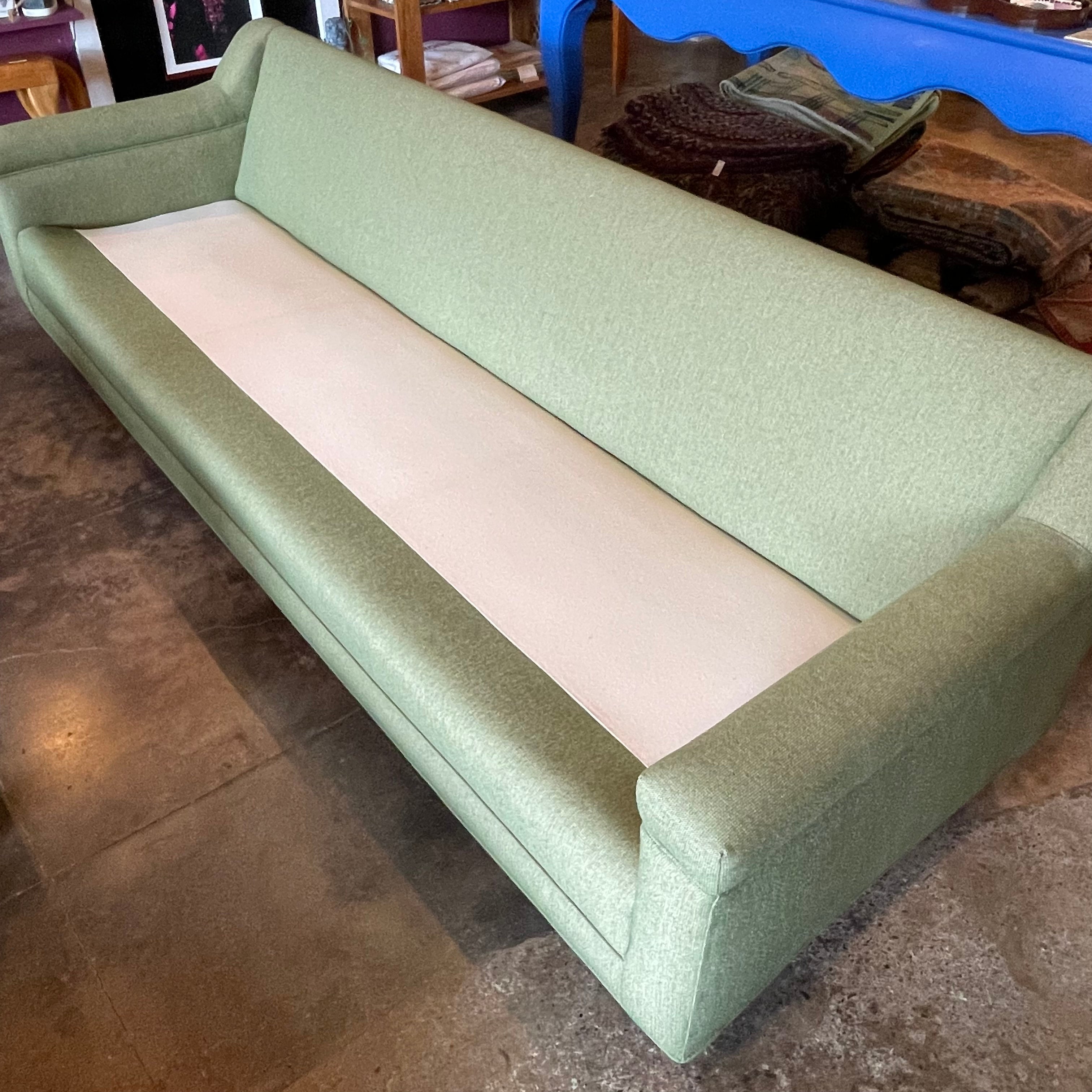 Mid-century Green Tweed Loveseat - 56" L