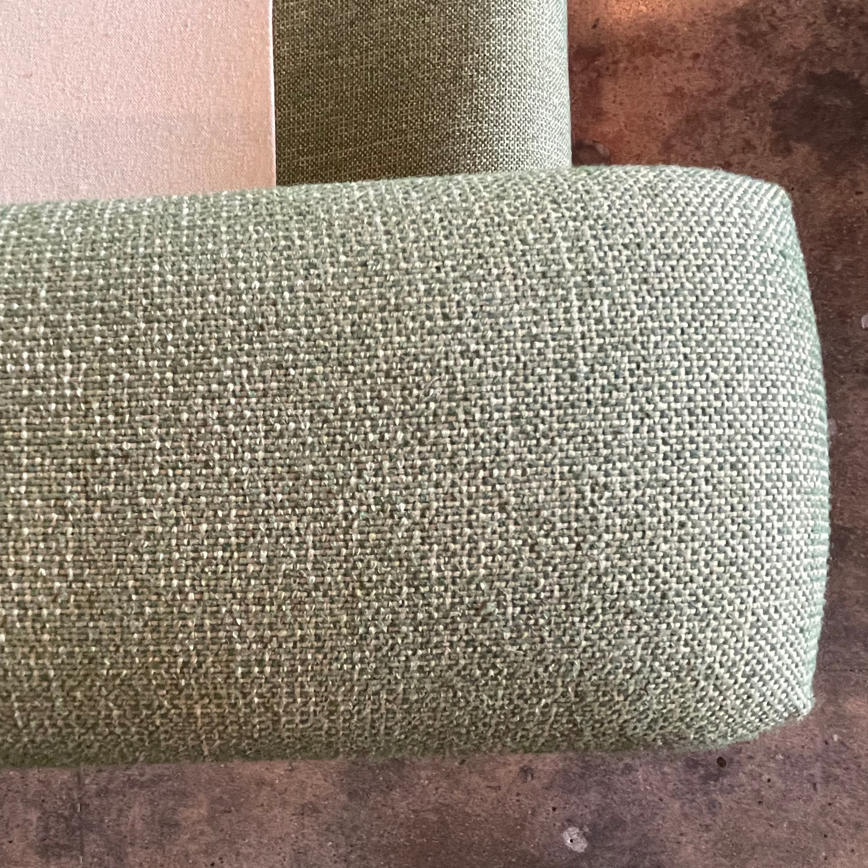 Mid-century Green Tweed Loveseat - 56" L