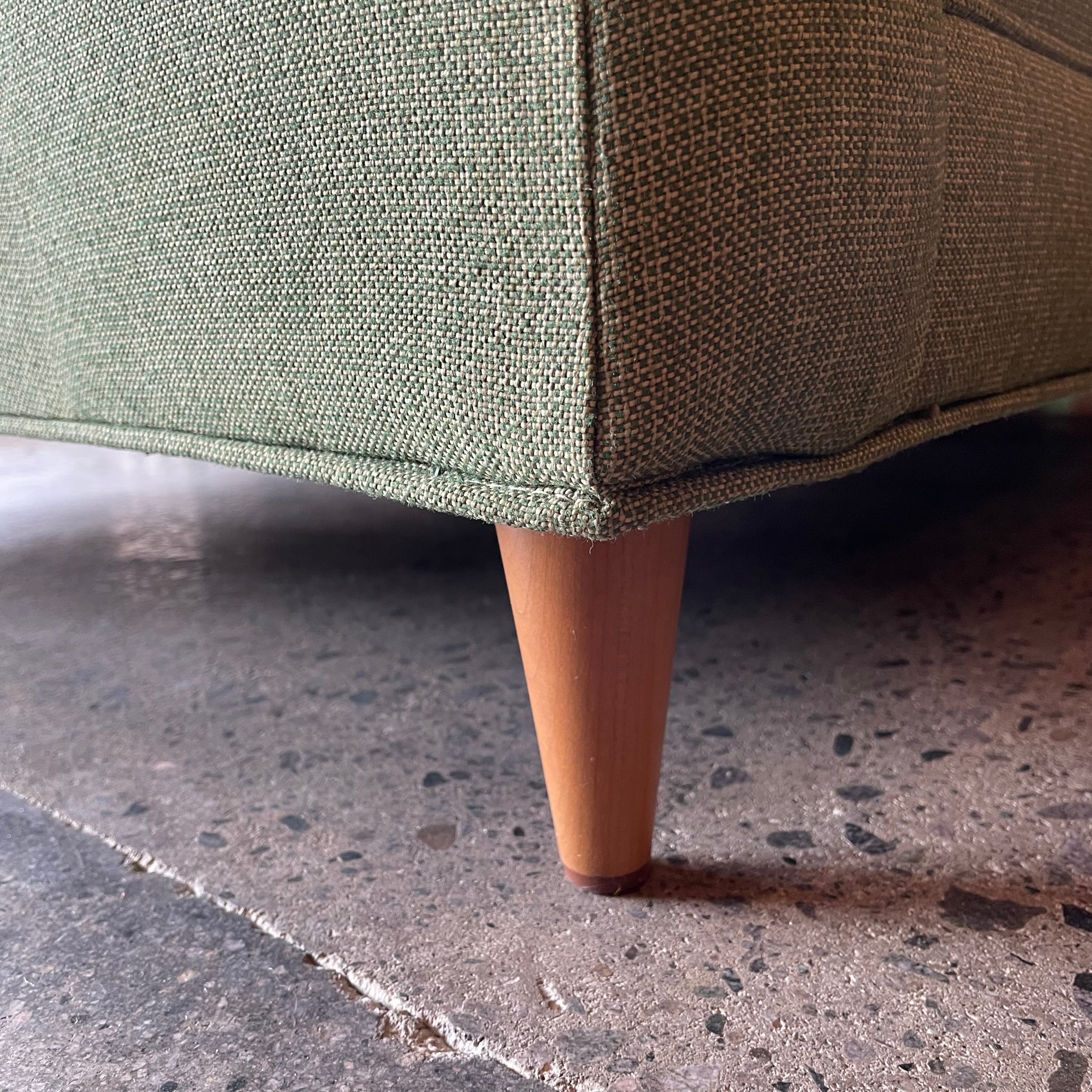 Mid-century Green Tweed Loveseat - 56" L