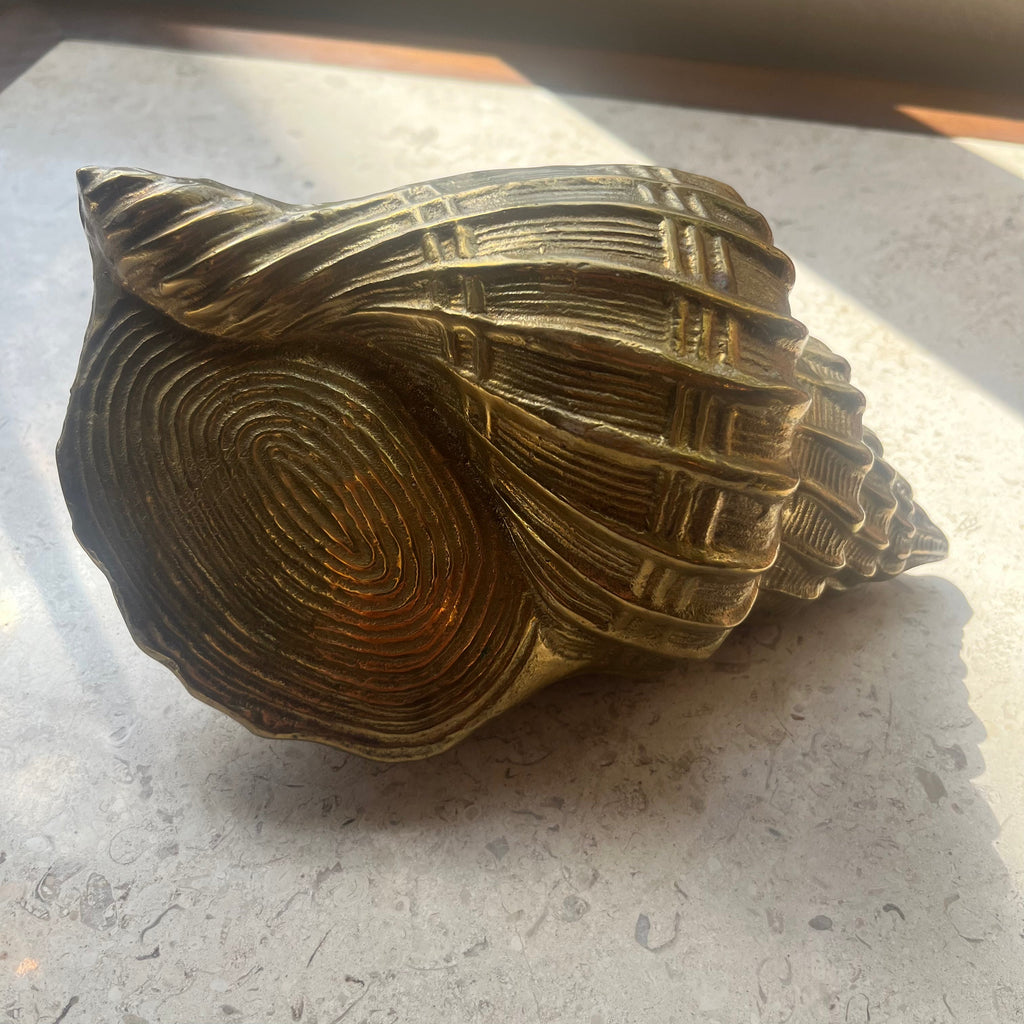 Vintage Brass Conch Seashell