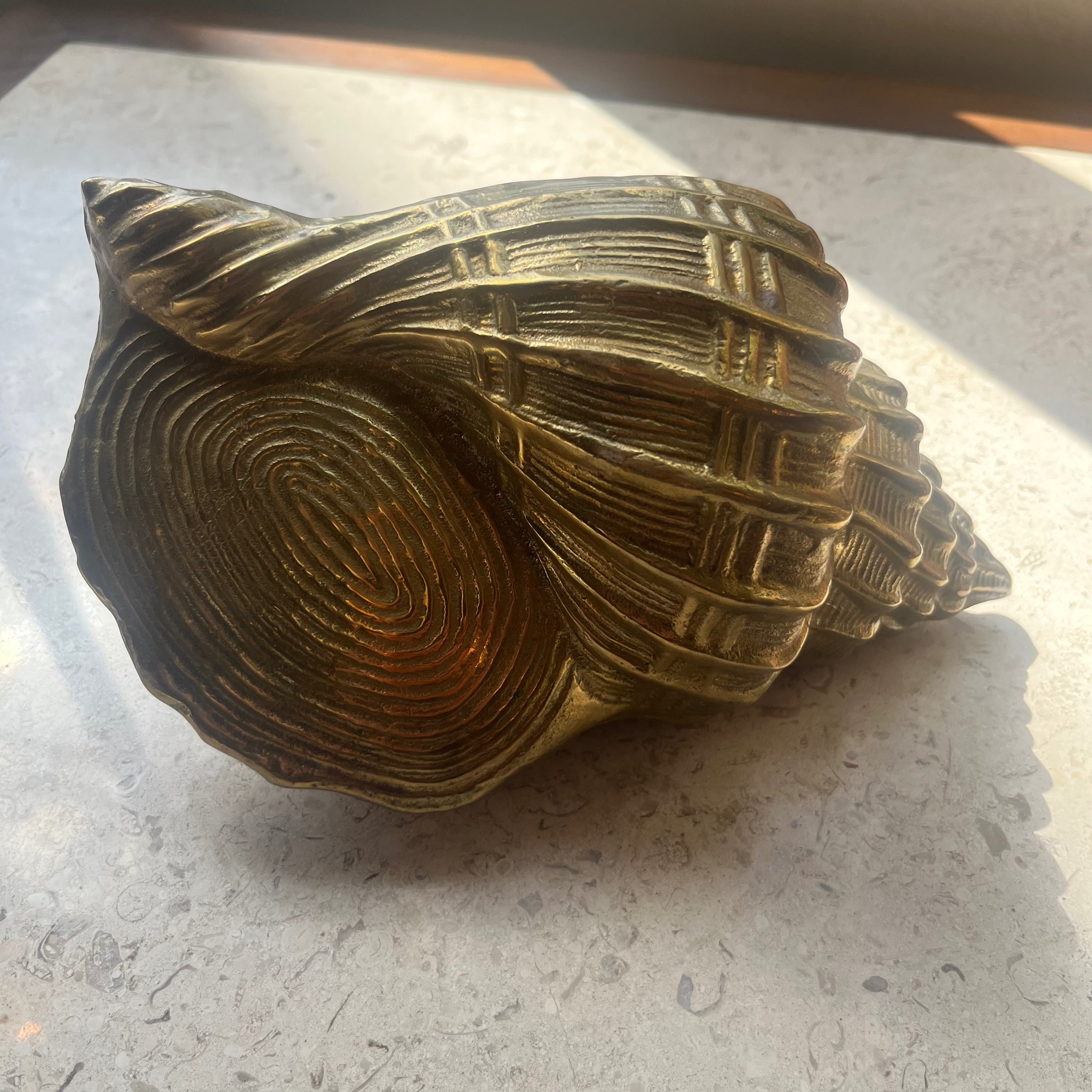 Vintage Brass Conch Seashell