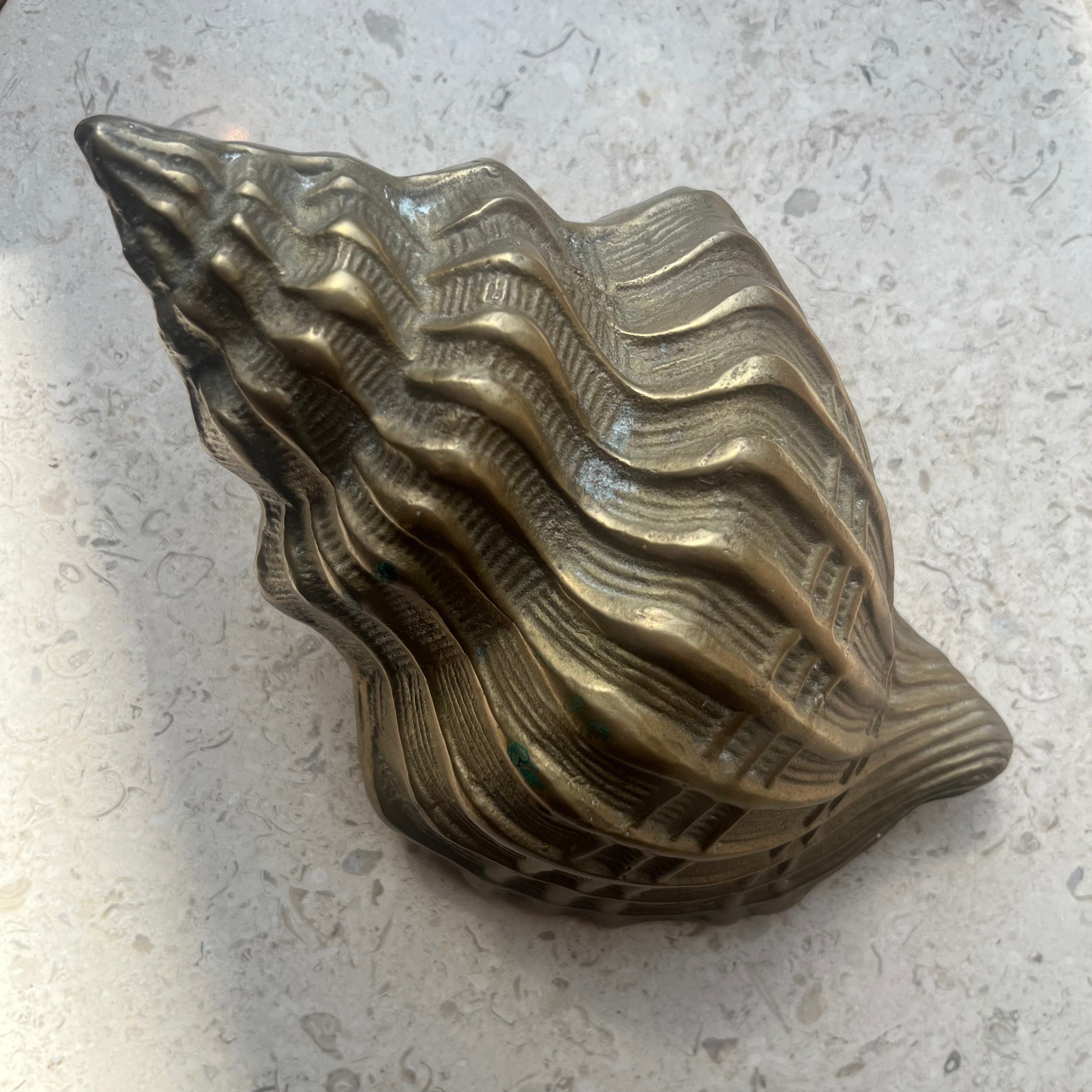 Vintage Brass Conch Seashell