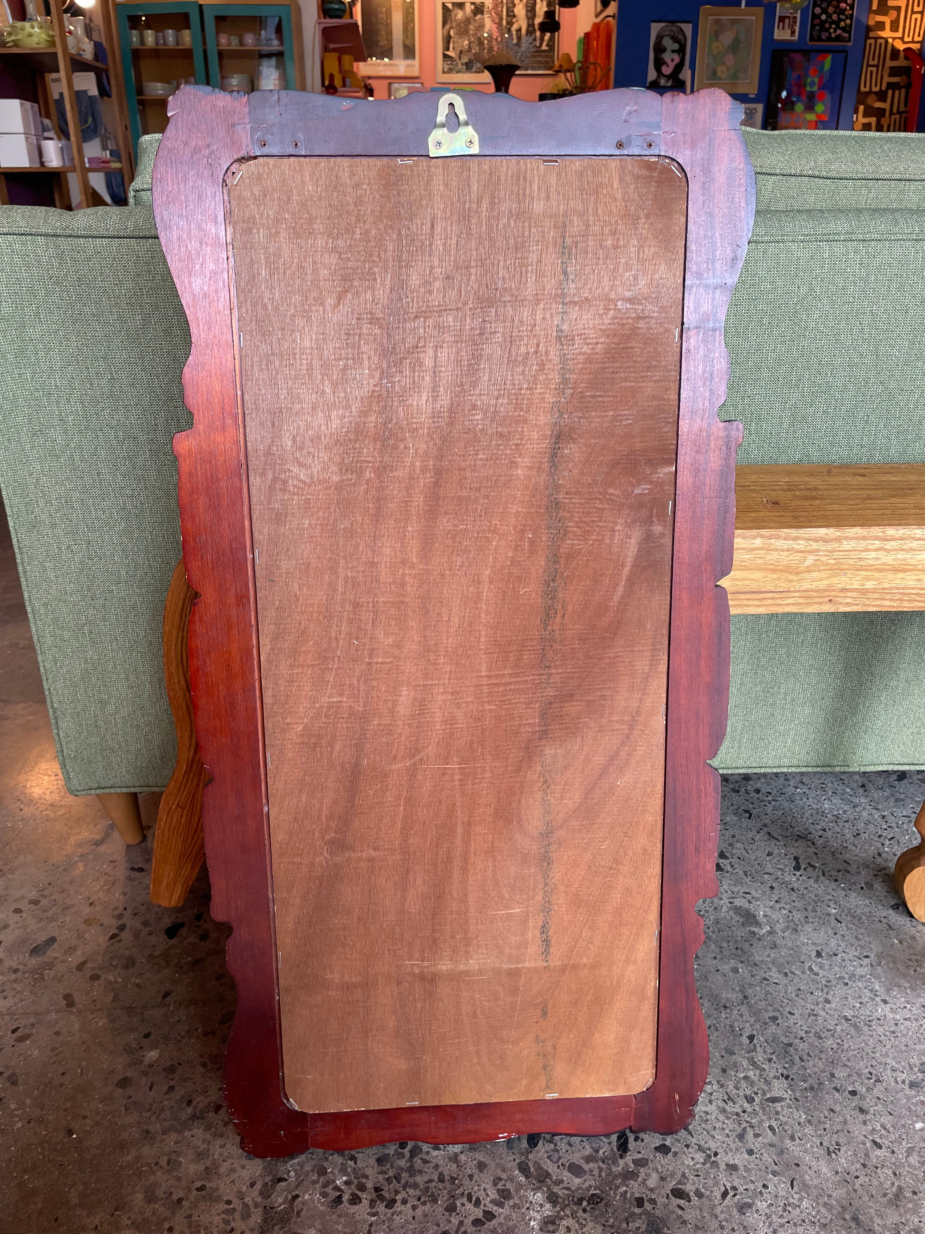 1970's Hand-carved Lacquered Wall Mirror