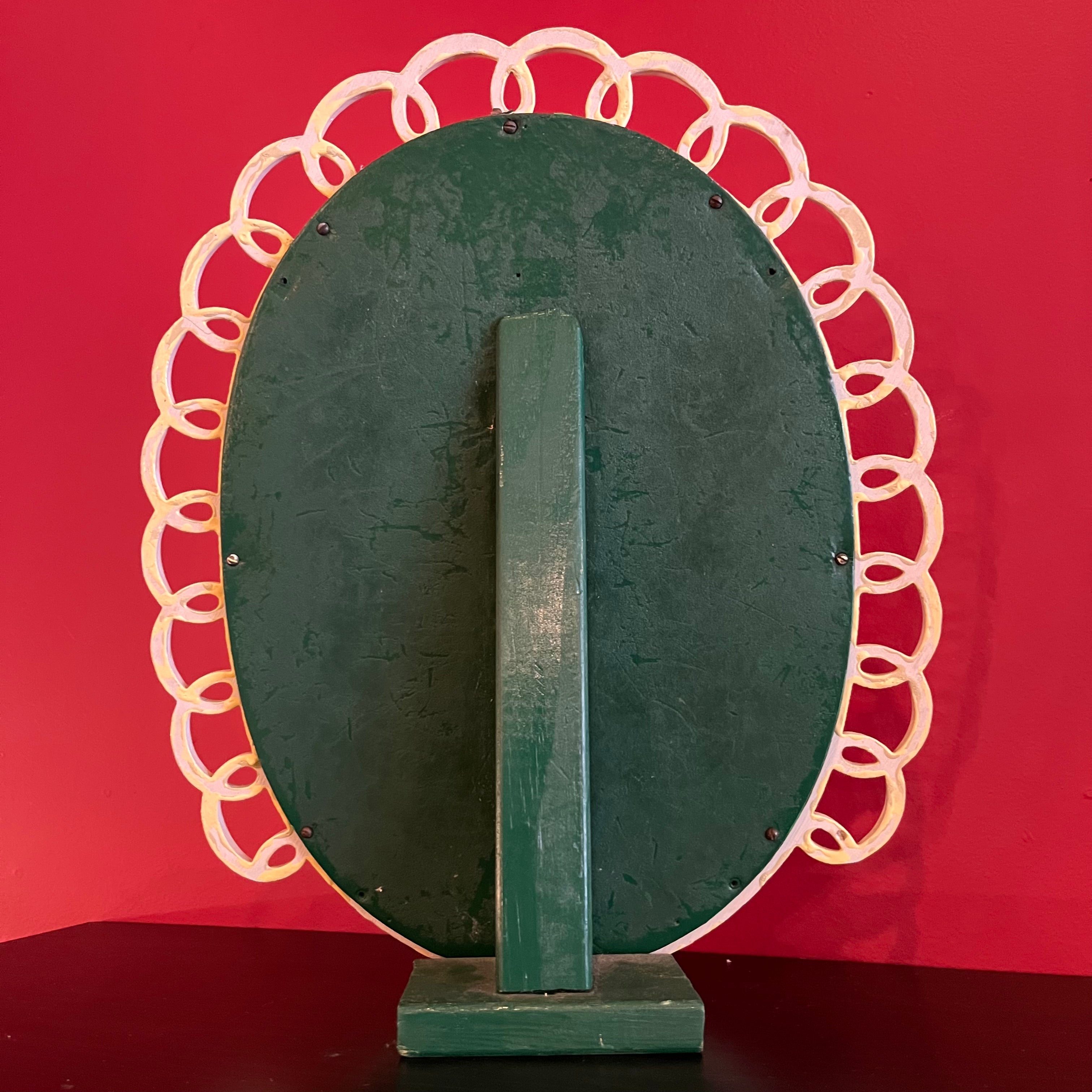 1940's Antique Wooden Tabletop Mirror