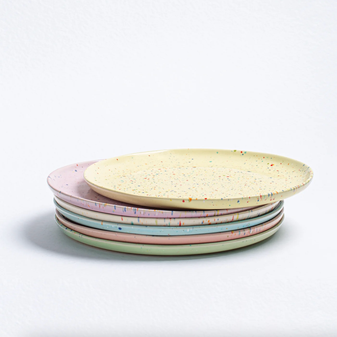 Speckled Ceramic Plates by Egg Back Home - Bread, Salad + Dinner Sizes