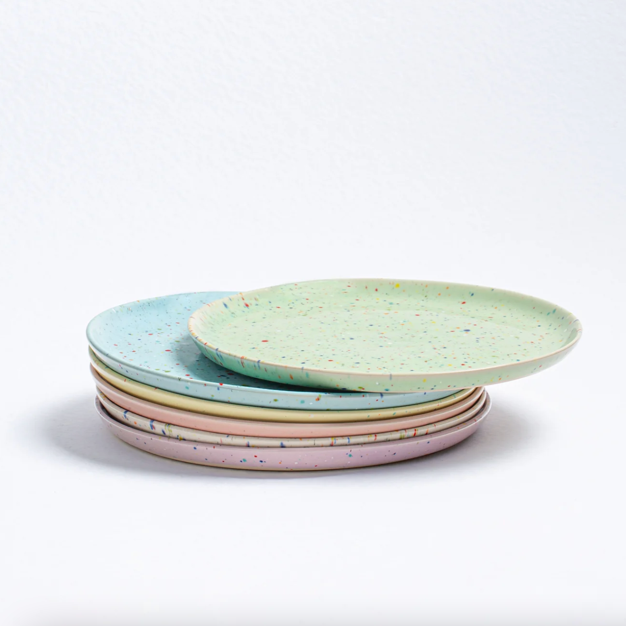 Speckled Ceramic Plates by Egg Back Home - Bread, Salad + Dinner Sizes