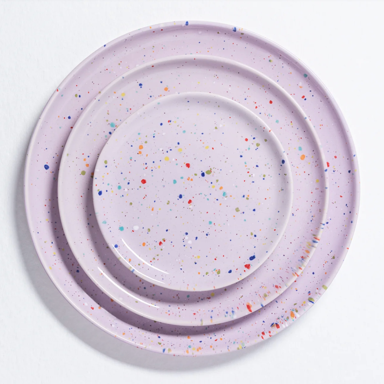 Speckled Ceramic Plates by Egg Back Home - Bread, Salad + Dinner Sizes