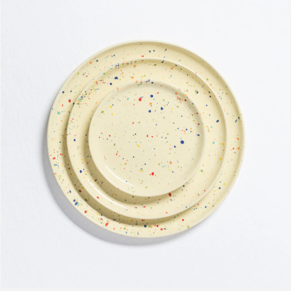 Speckled Ceramic Plates by Egg Back Home - Bread, Salad + Dinner Sizes
