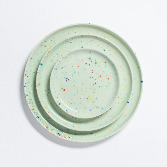 Speckled Ceramic Plates by Egg Back Home - Bread, Salad + Dinner Sizes