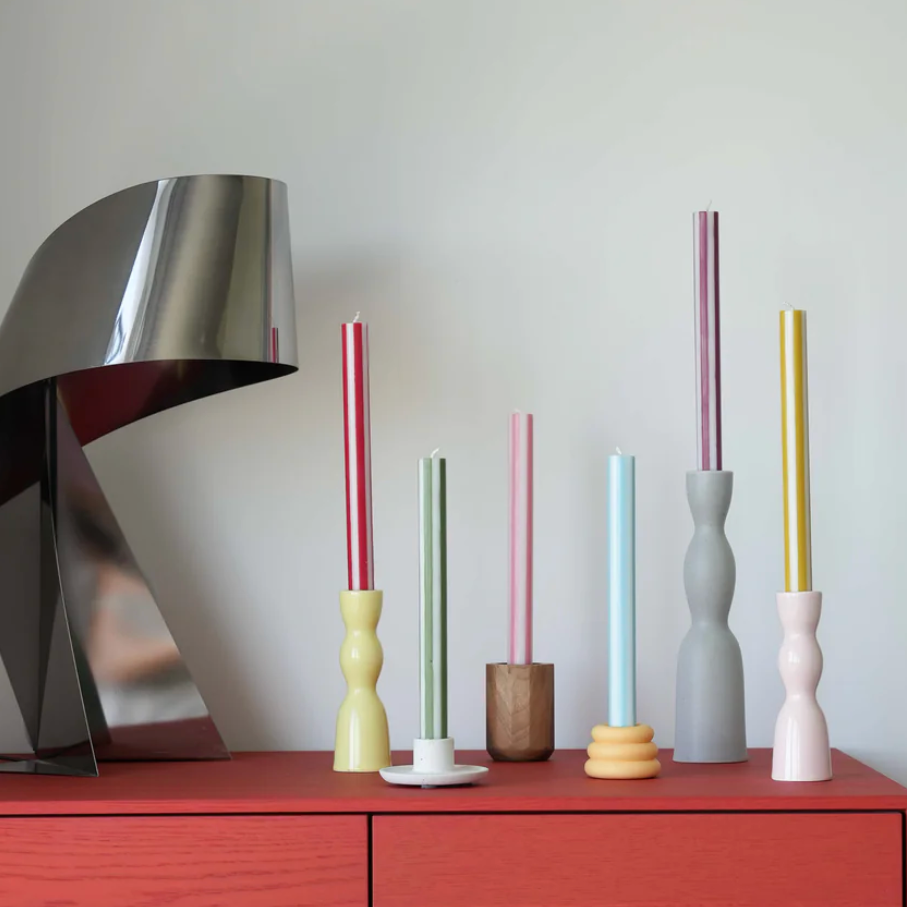 Striped Dinner Candles by Yod and Co.