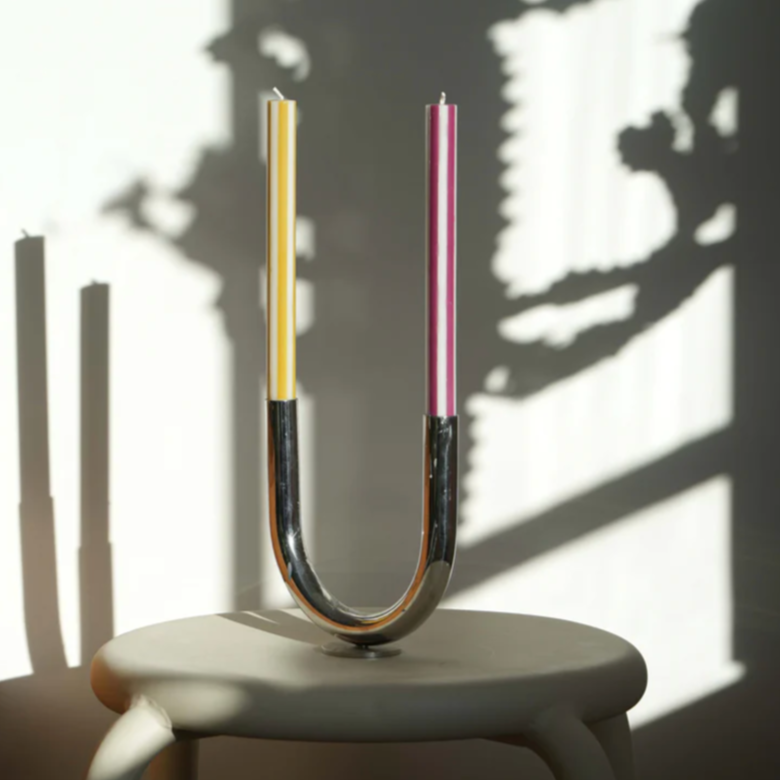 Striped Dinner Candles by Yod and Co.