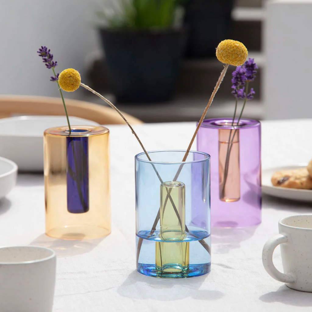 Reversible Small Glass Vase by Block Design