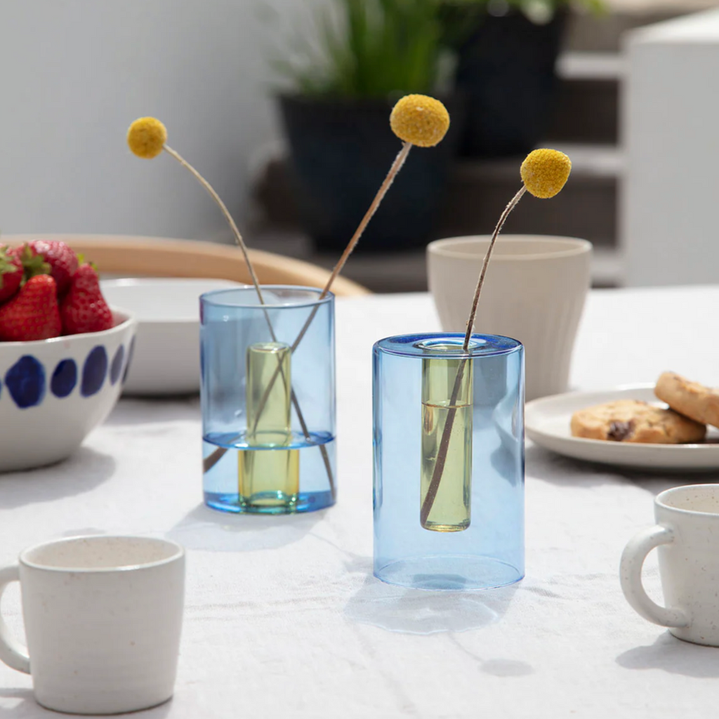 Reversible Small Glass Vase by Block Design