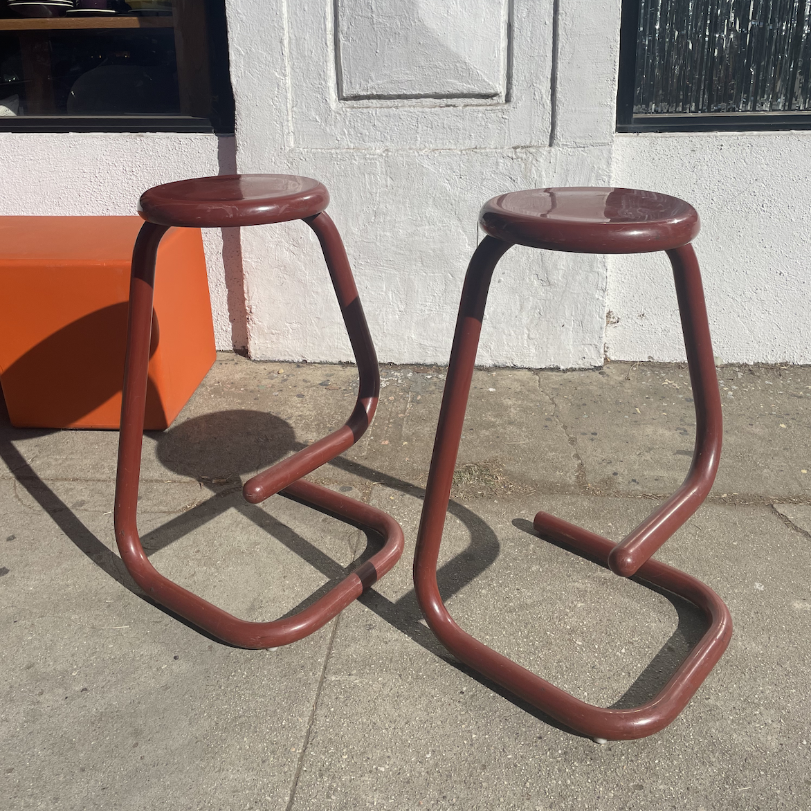 1970's Paper Clip Bar Stools by Kinetics - Set of 2