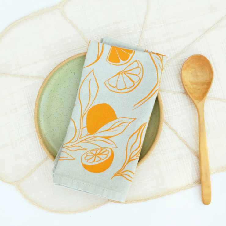 Printed Linen Rectangle Tea Towels by Elana Gabrielle
