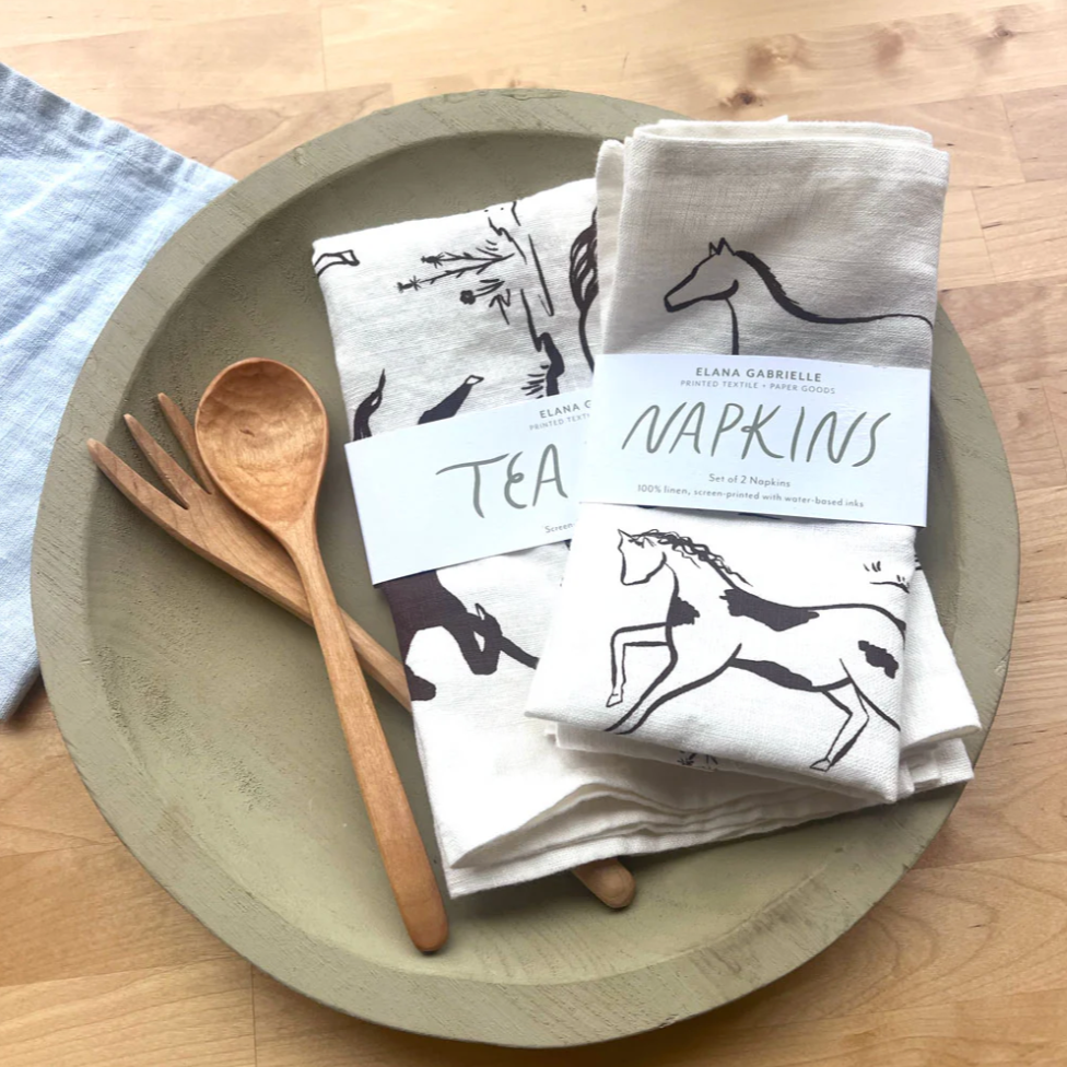 Printed Linen Napkin Set by Elana Gabrielle