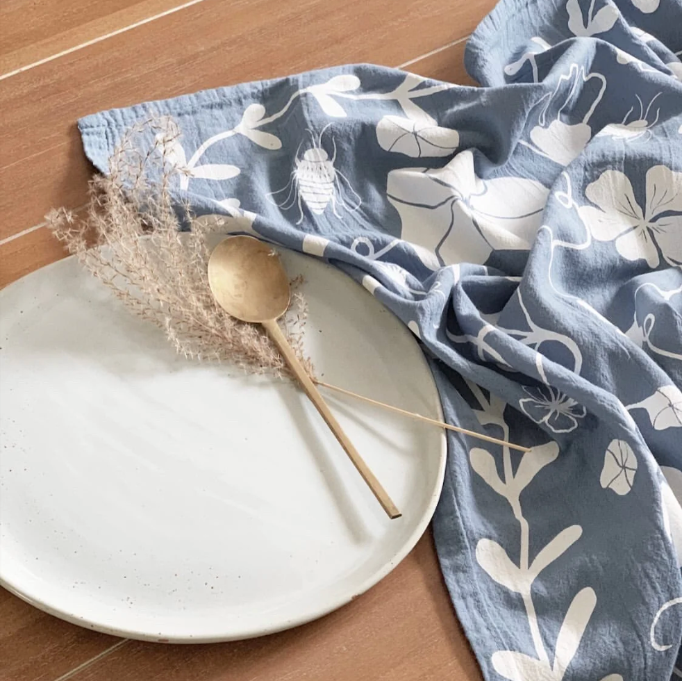 Printed Linen Square Tea Towels by Elana Gabrielle
