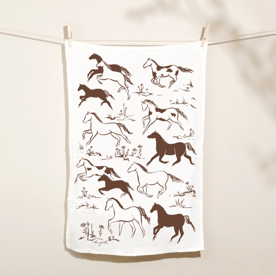 Printed Linen Rectangle Tea Towels by Elana Gabrielle
