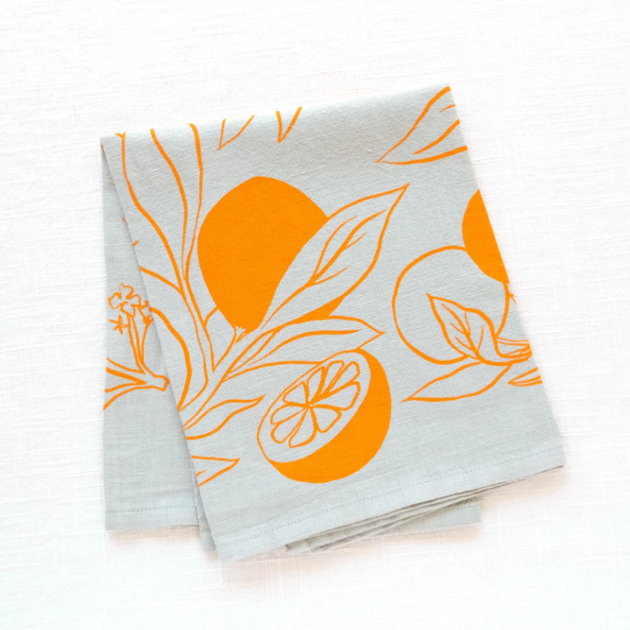 Printed Linen Rectangle Tea Towels by Elana Gabrielle