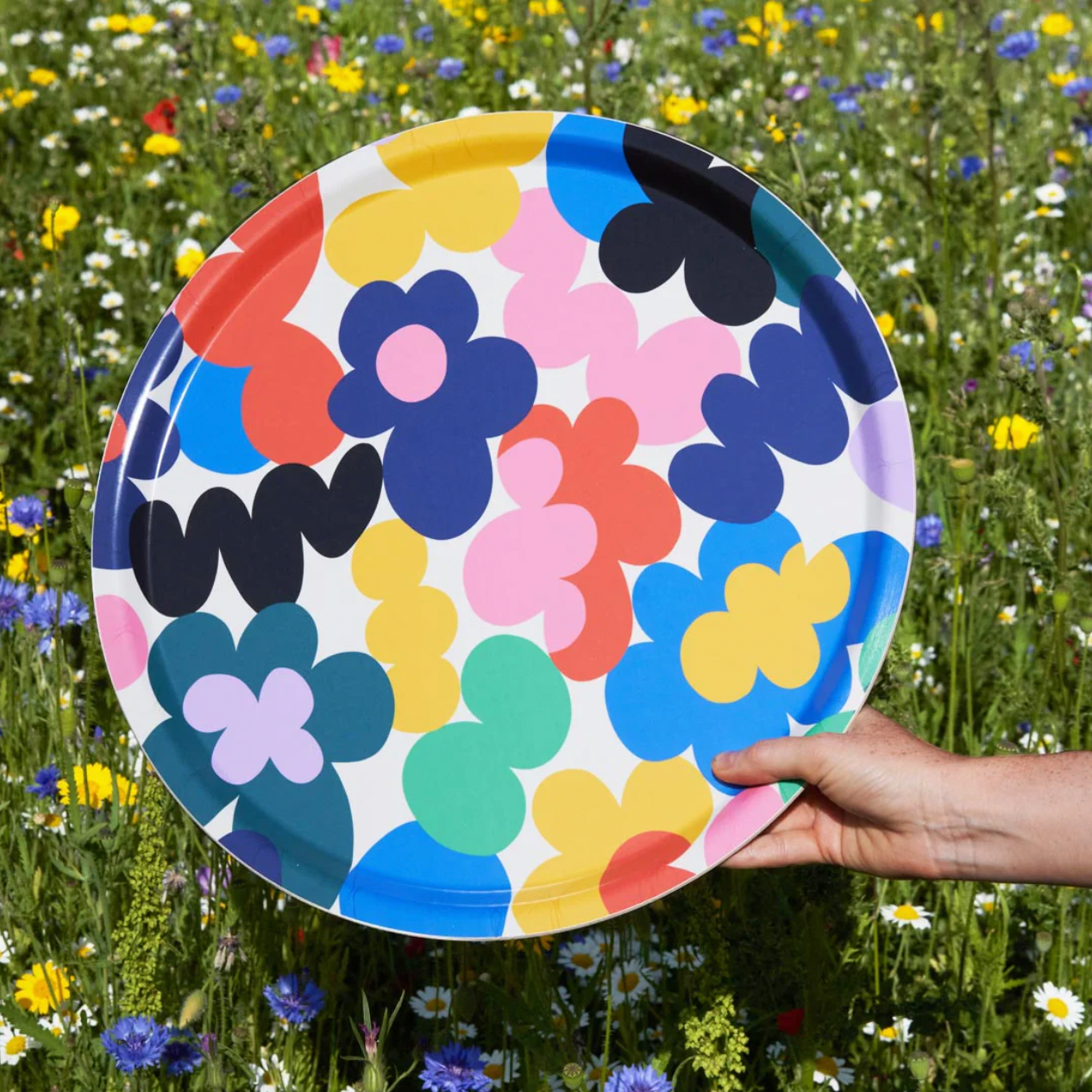 Round Floral Burst Tray - Micke Lindebergh for Wrap Magazine