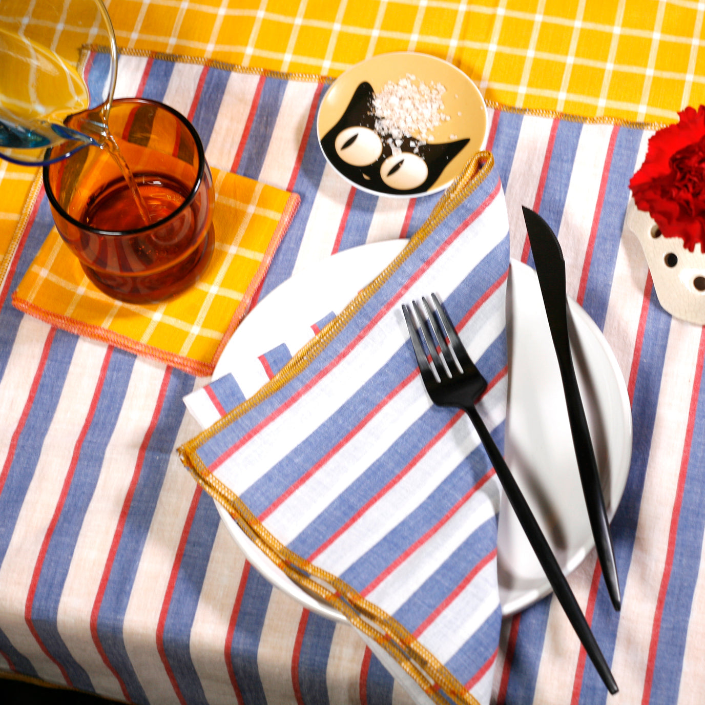 Cocktail Napkin Set by Willow Ship - Mondrian Primary